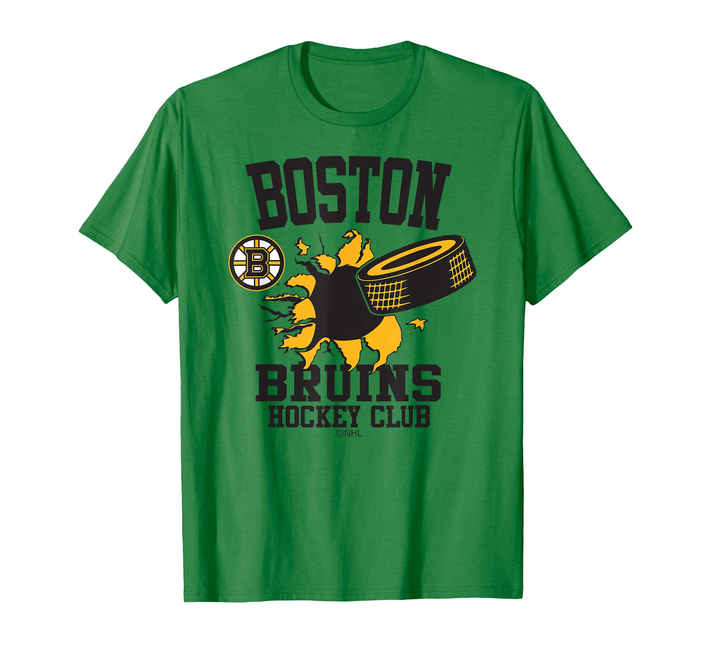 Boston Bruins Hockey Puck Burst Gray Officially Licensed T-Shirt