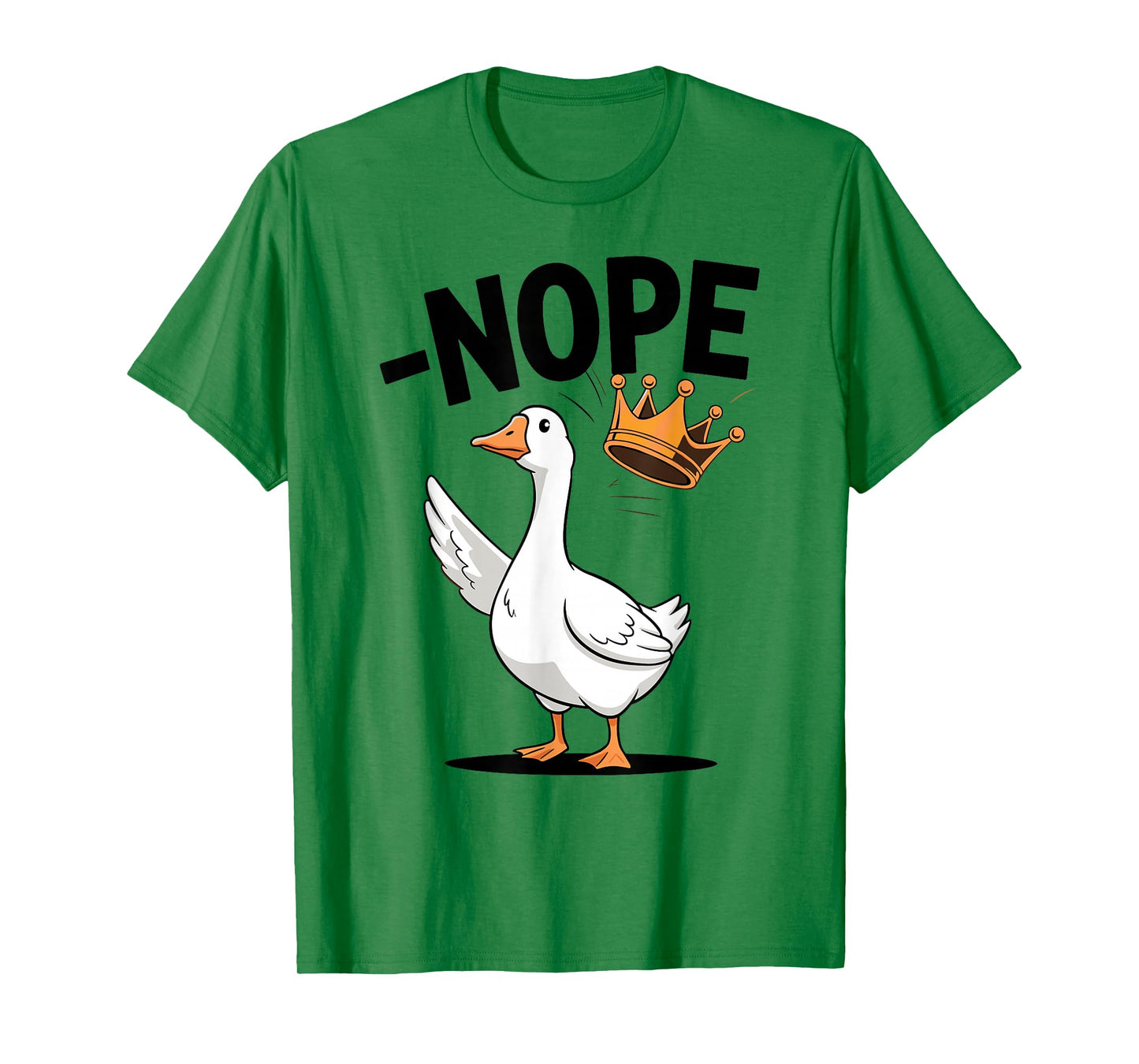 Vintage No Kings in America Funny Goose Kicking Crown T-Shirt