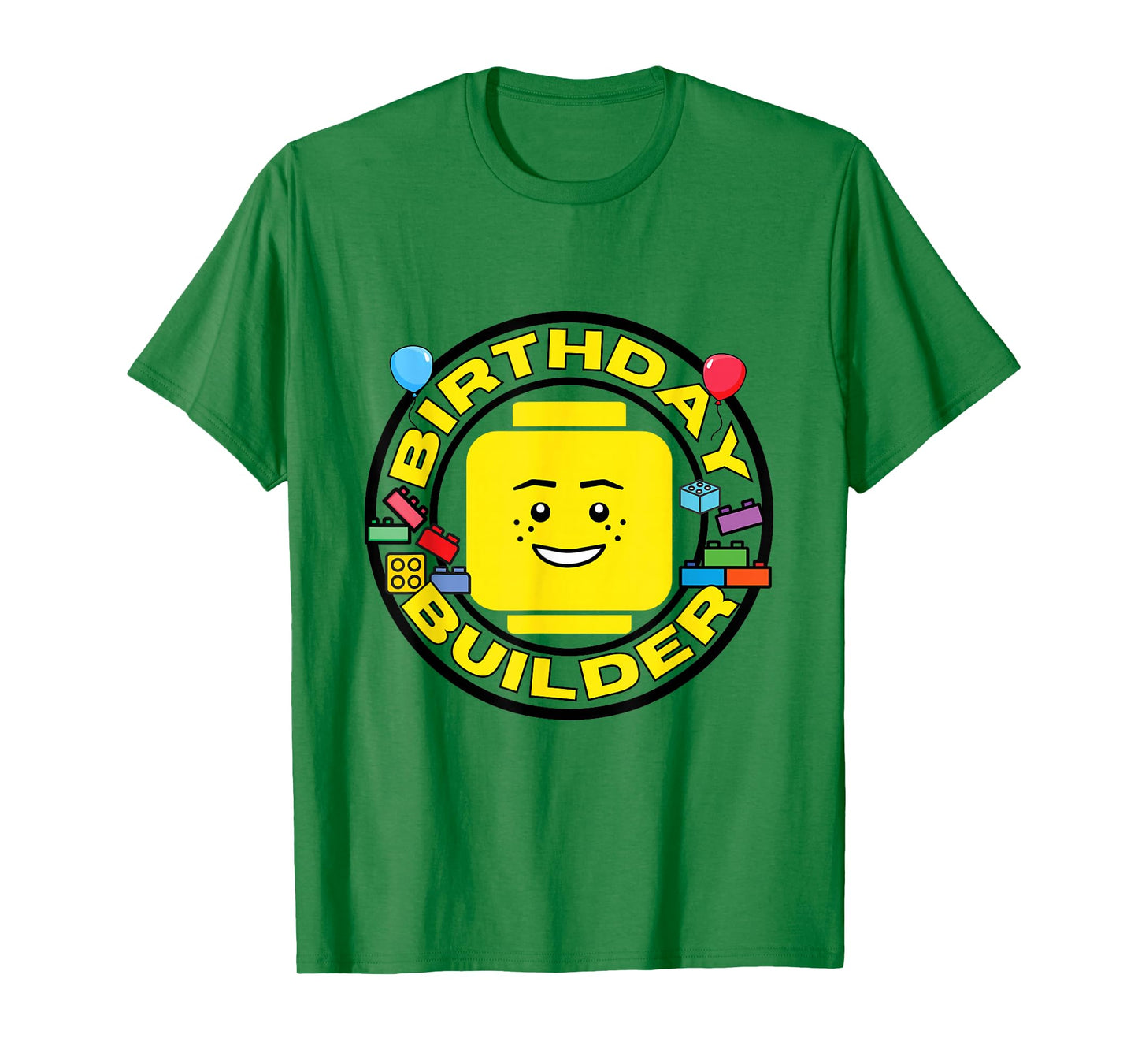 Building Bricks Birthday Builder Blocks Figure T-Shirt
