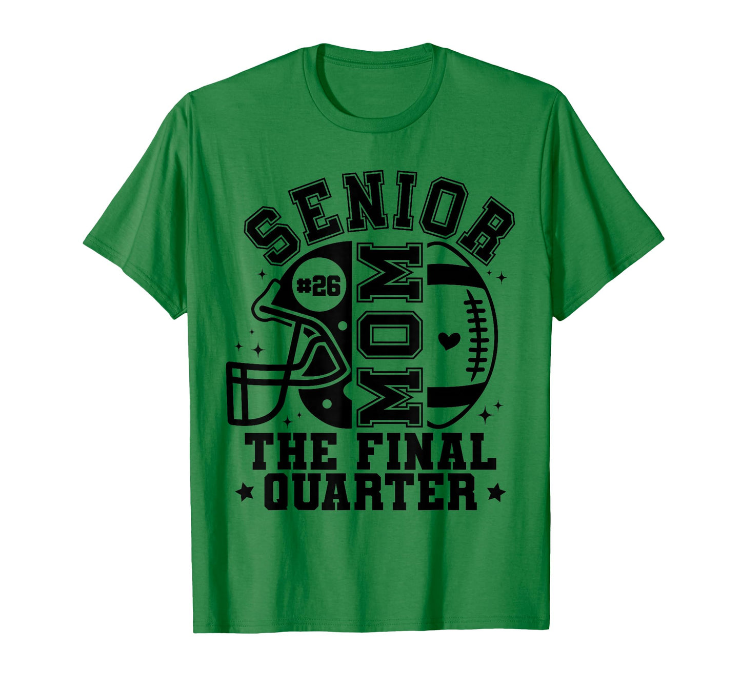 Groovy Senior Football Mom The Final Quarter 2026 Game Day T-Shirt