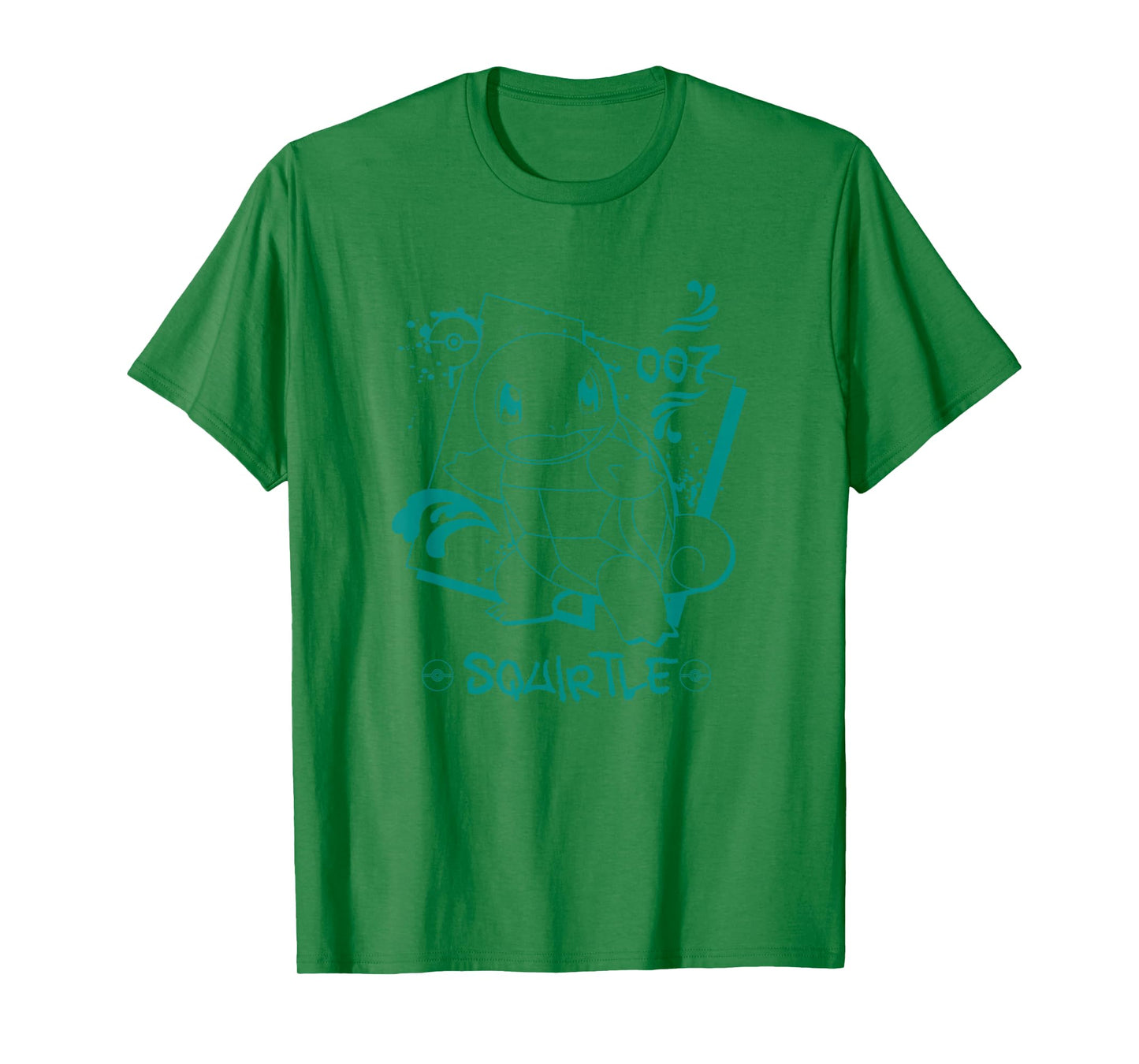 Pokémon Squirtle 007 Graffiti Paint Drip Sketch Portrait T-Shirt