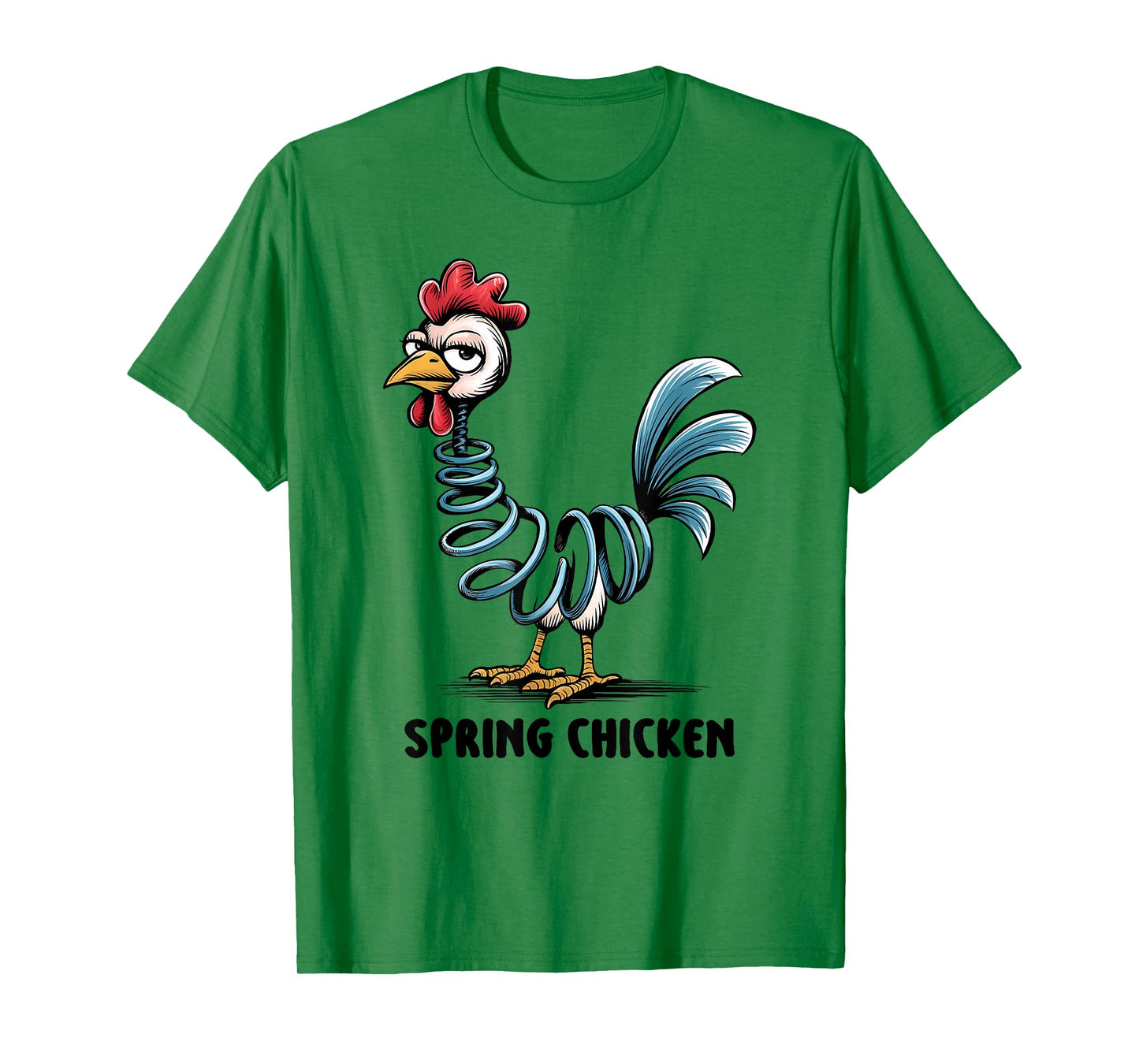 Spring Chicken Chicken On Pogo Stick Funny Chicken T-Shirt