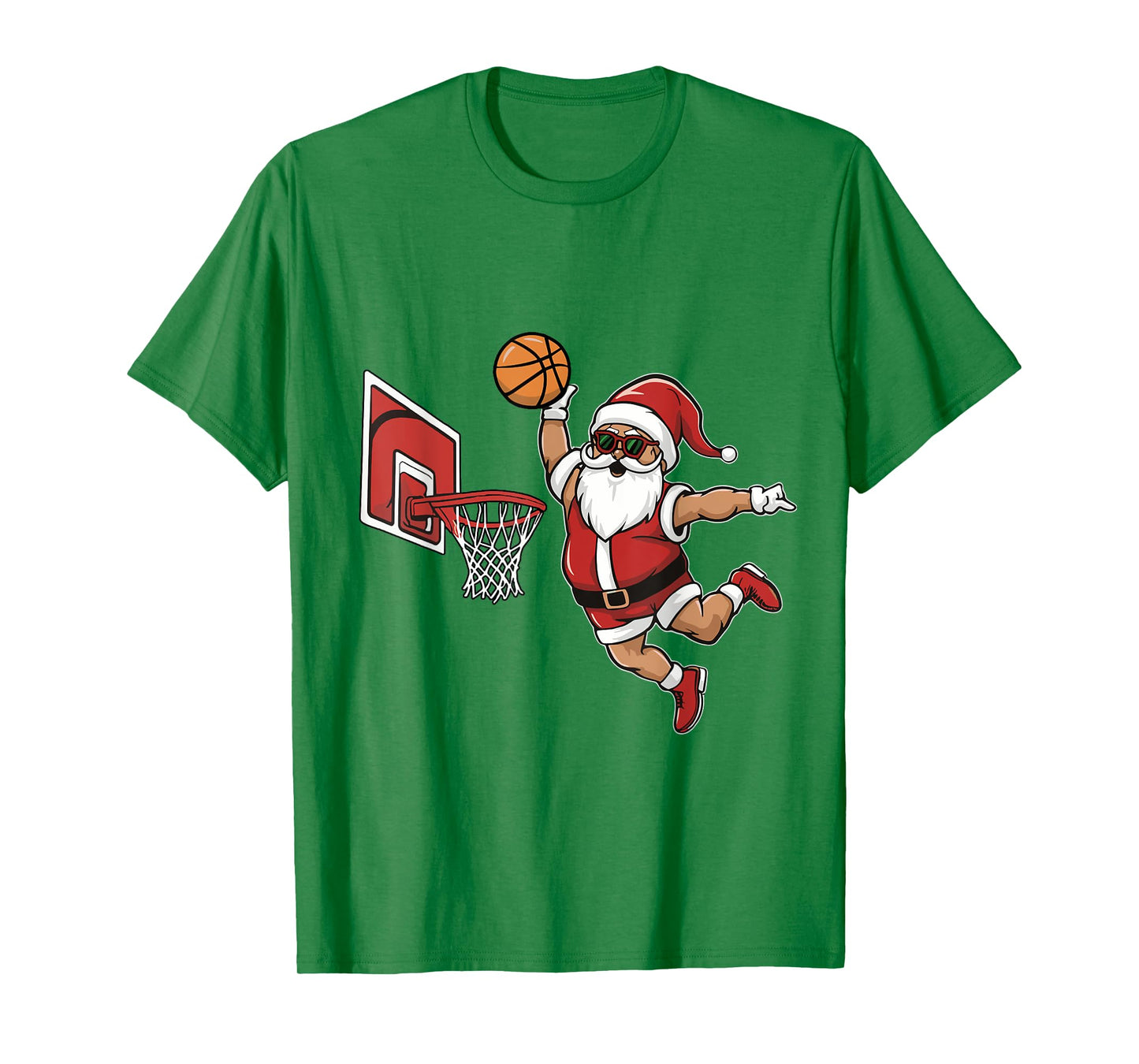 Christmas Santa Claus Dunking basketball Hoop Men Boys Kids T-Shirt