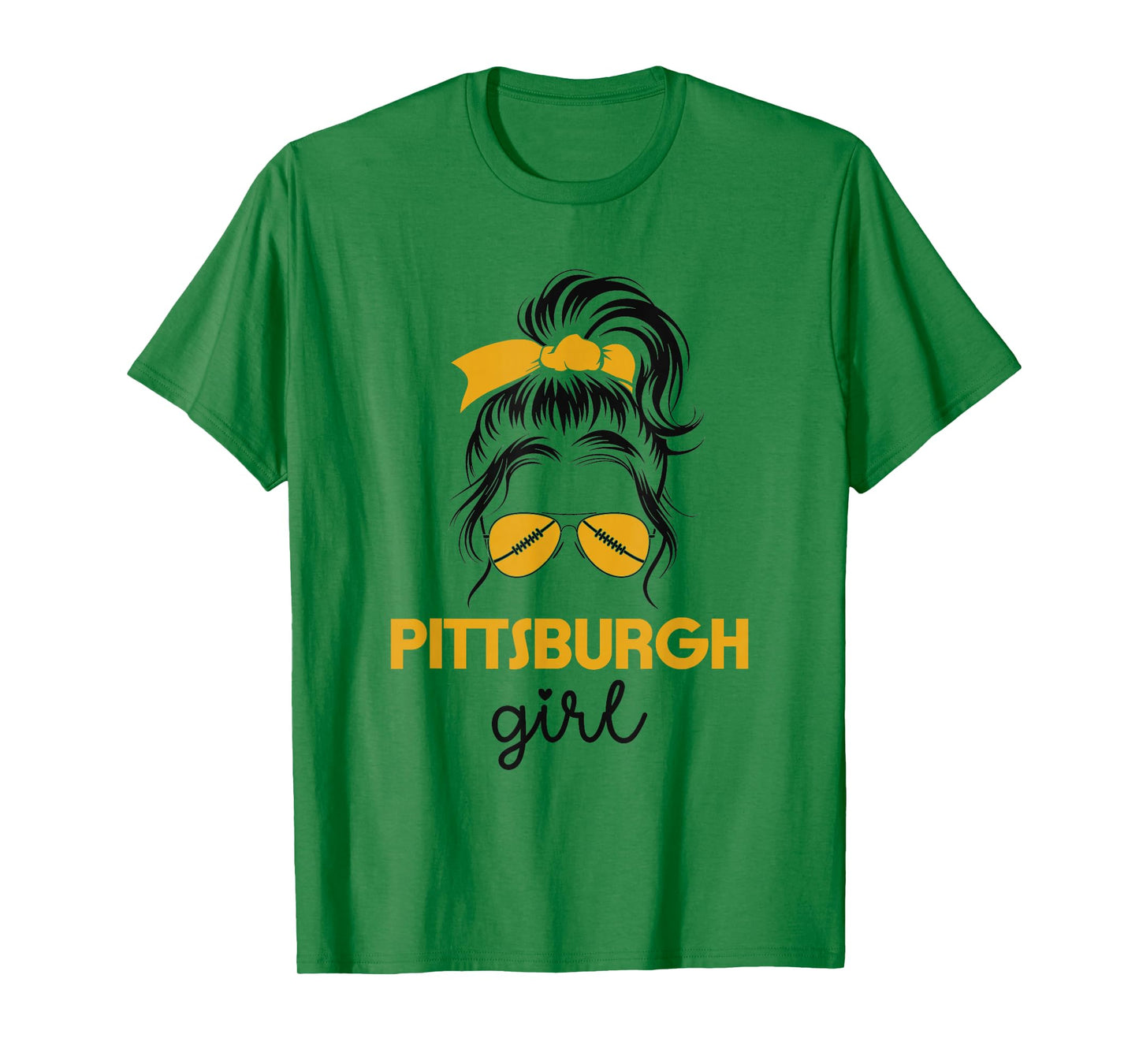 Pittsburgh Girl Messy Bun - Love Pittsburgh Pennsylvania T-Shirt