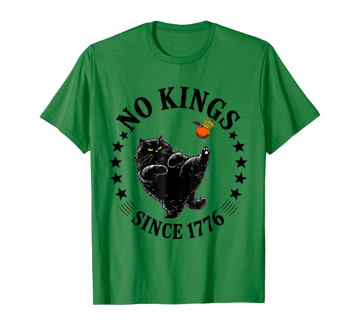No Kings In America Funny Patriotic Cat 4th Of July T-Shirt