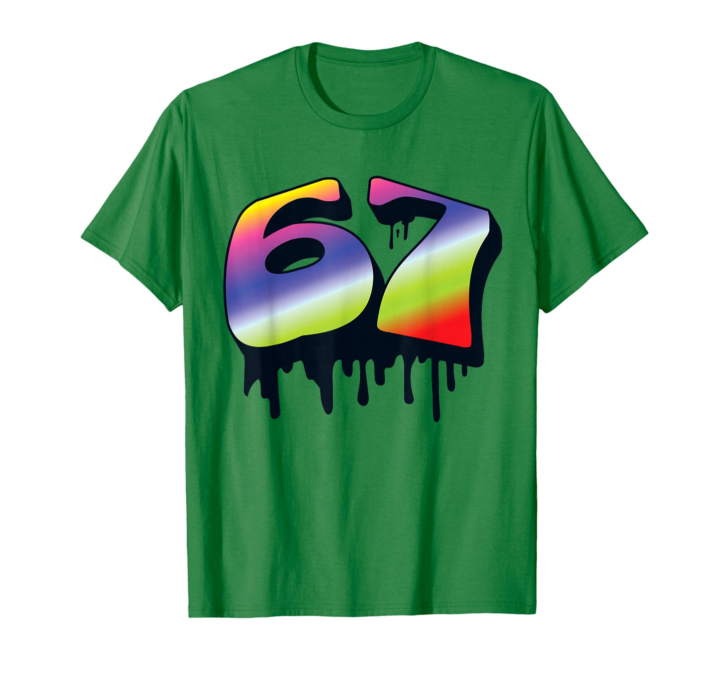 67 Meme, Drip Six Seven Teen Slang, Colorful Rainbow T-Shirt