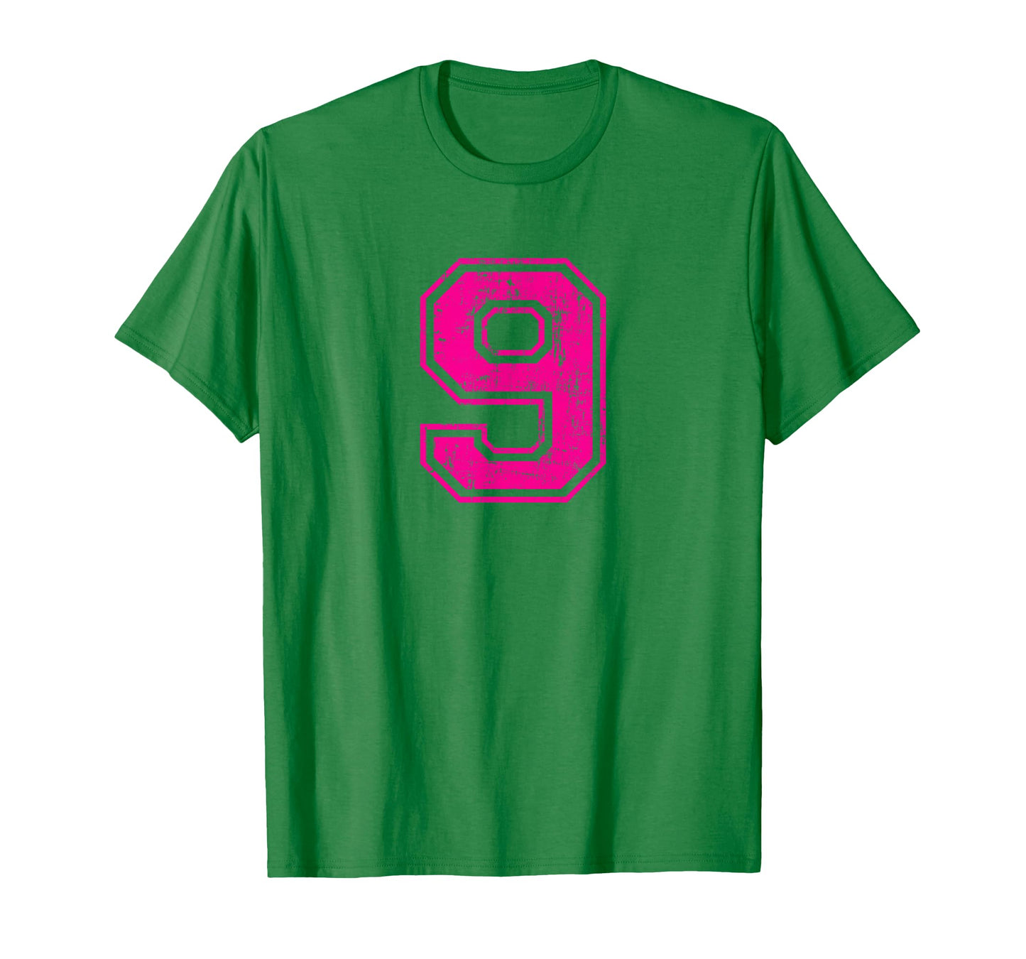 Number 9 Nine Varsity Distressed Vintage Sport Team Player's T-Shirt