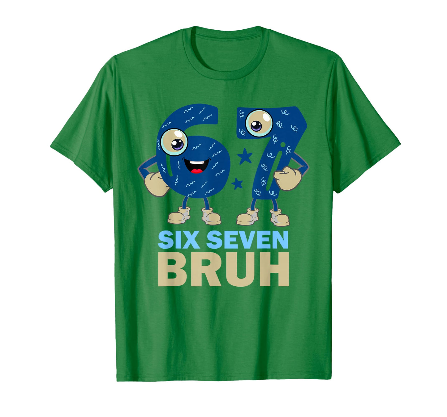 67 Meme 6 7 Numbers Designs Six Seven Bruh Funny Boys Kids T-Shirt