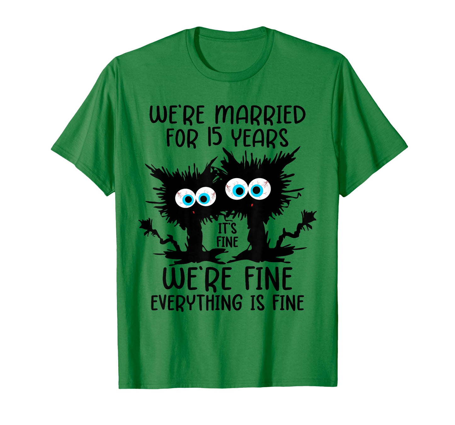 Crystal Wedding We're Married For 15 Years T-Shirt, Small, Grey