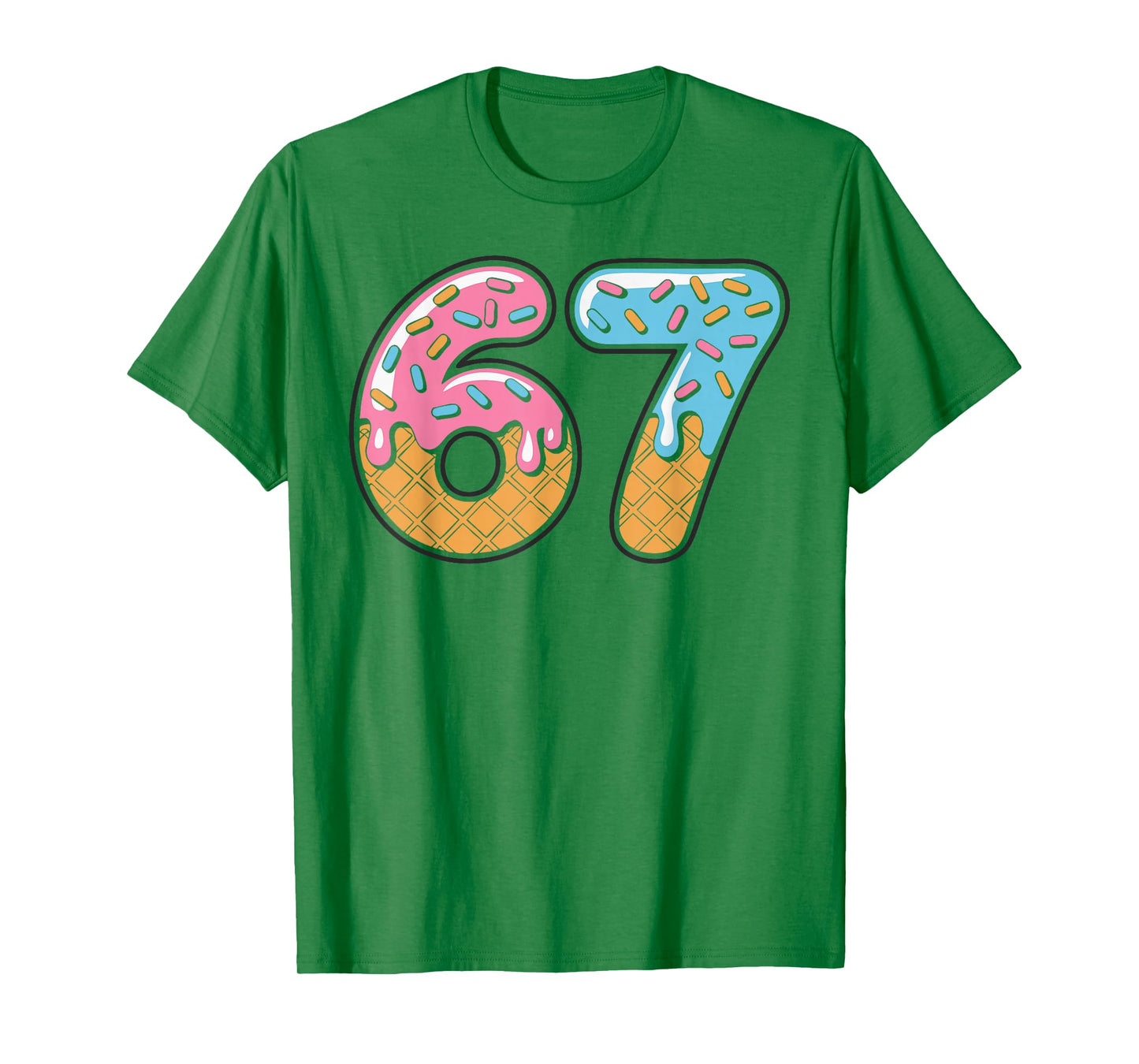 67 Ice Cream Drip Meme Six Seven Gen Alpha Slang T-Shirt