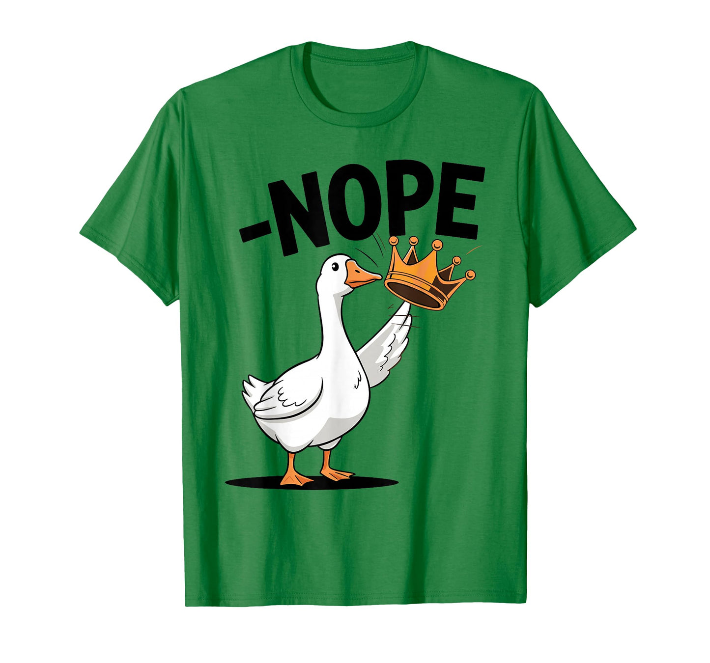 Vintage No Kings in America Funny Goose Kicking Crown T-Shirt