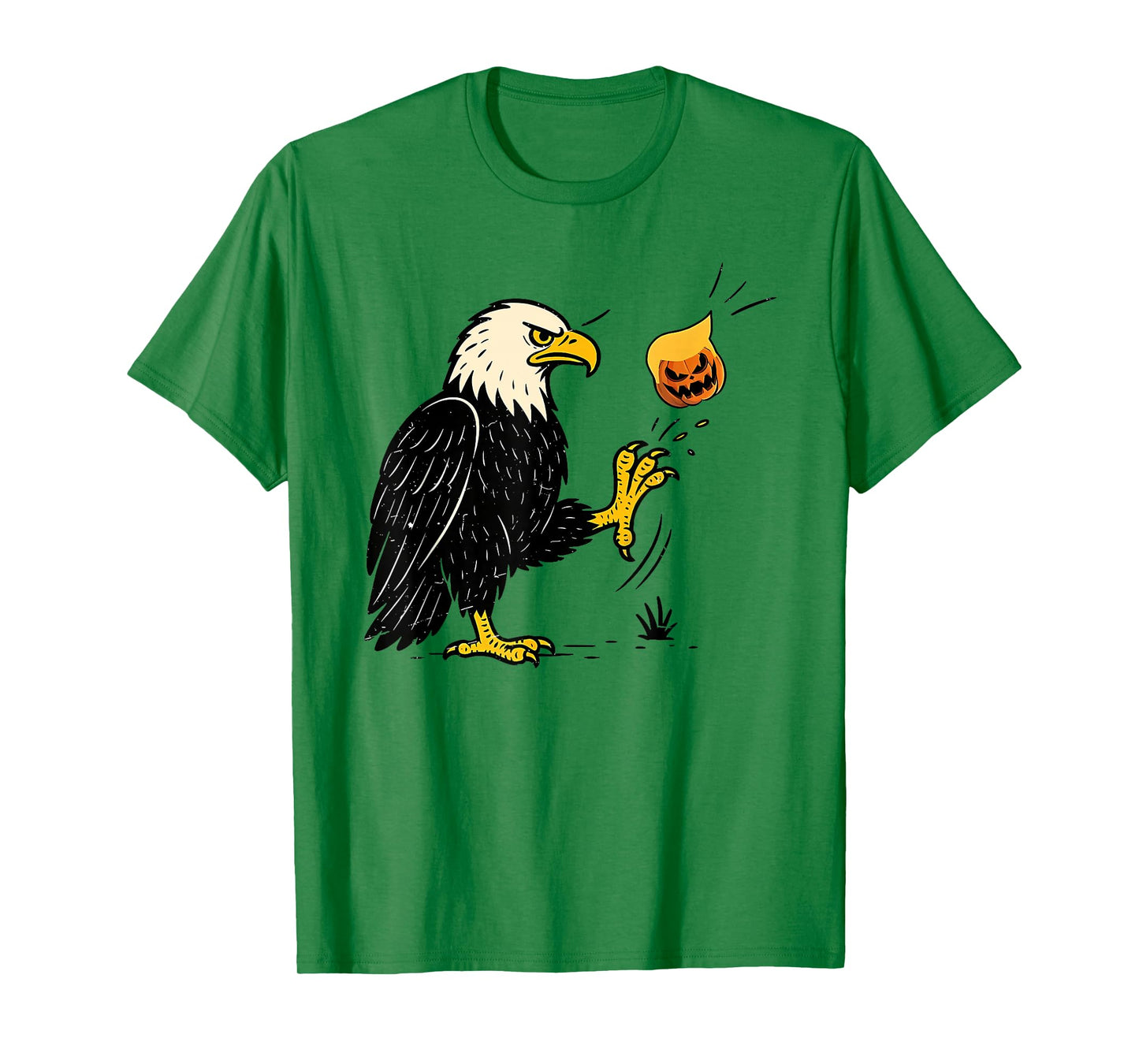 Funny No Kings Bald Eagle Halloween Humor Trump Pumpkin T-Shirt