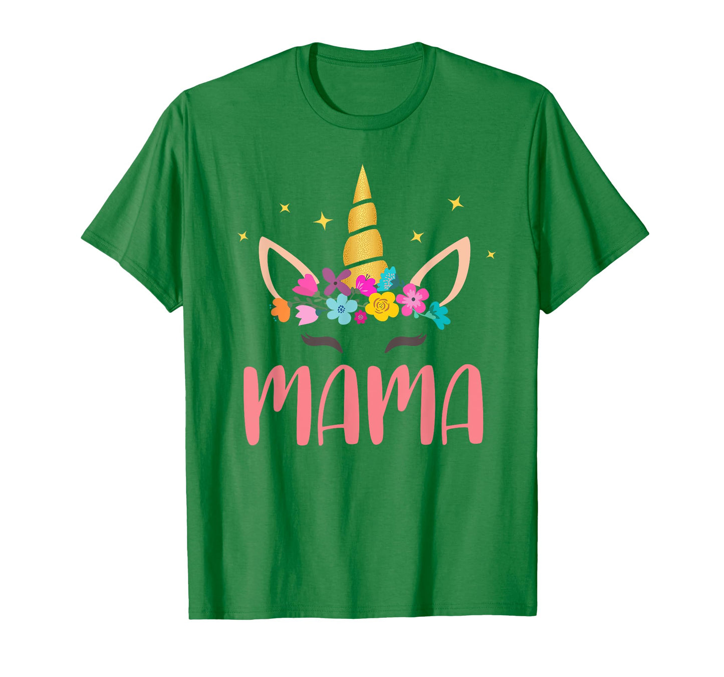 Mama Unicorn Floral Birthday Matching T-Shirt