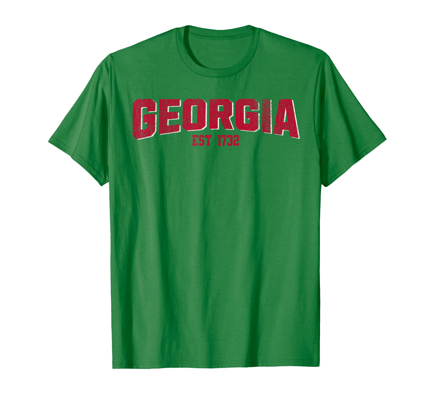 Georgia GA Vintage Athletic Design Red Text Sports T-Shirt
