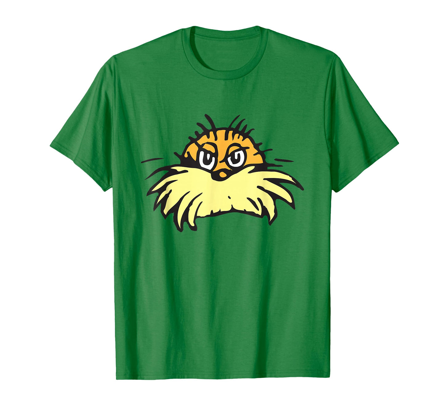 Dr. Seuss The Lorax Face T-Shirt - Unisex, Blue, Small, Short Sleeve, Cotton Blend, Classic Fit, Crew Neck