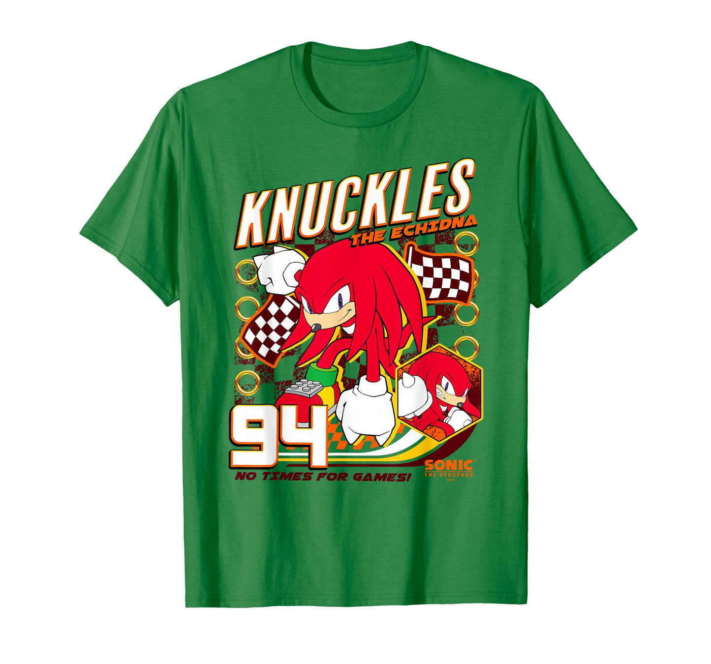 Sonic The Hedgehog Knuckles The Echidna 94 Racing Poster T-Shirt