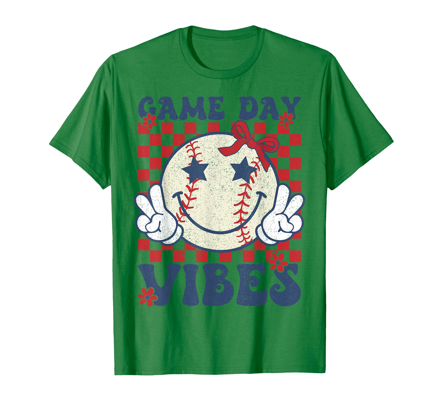Game Day Vibes Retro Coquette Bow Baseball Girls Women T-Shirt