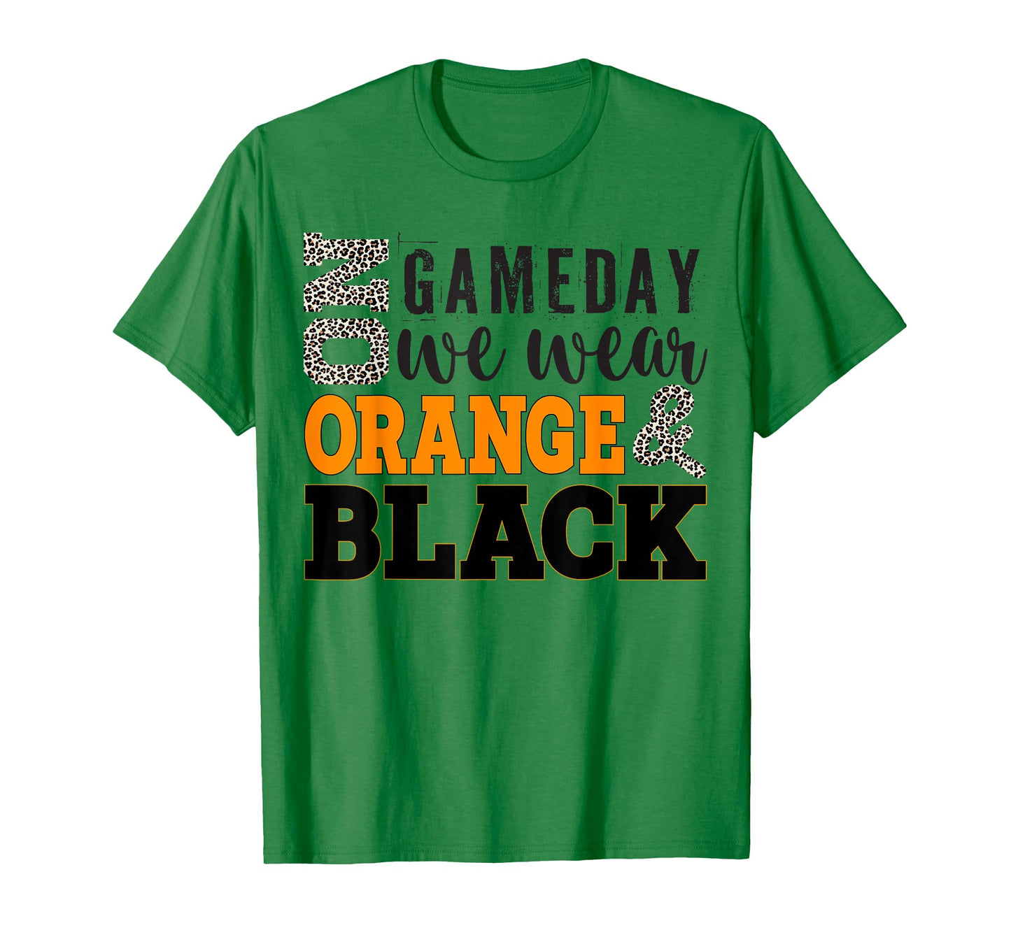 On Gameday Football We Wear Orange And Black Leopard Print T-Shirt