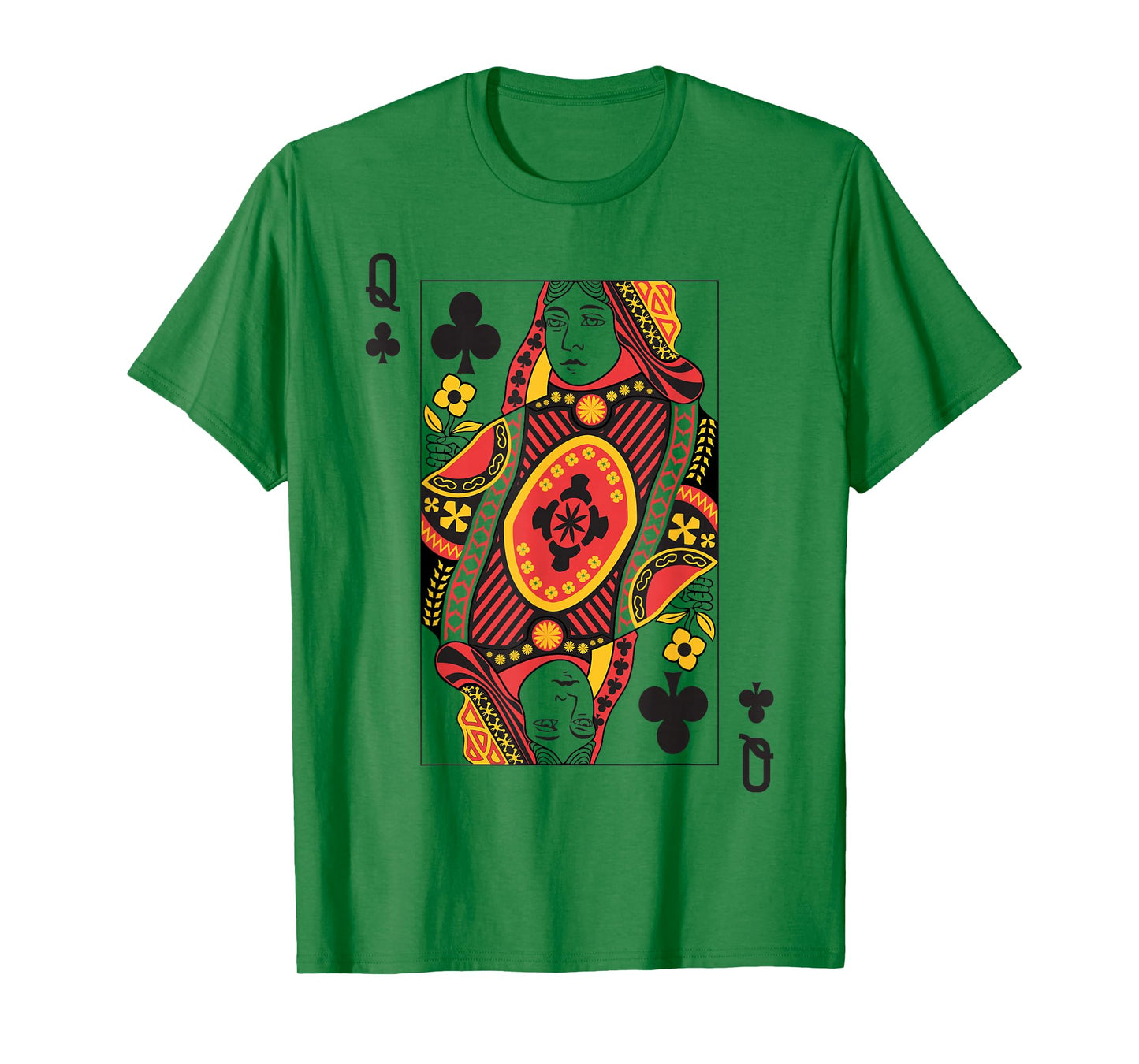 Queen of Clubs | Royal Flush Group Costume Playing Card T-Shirt