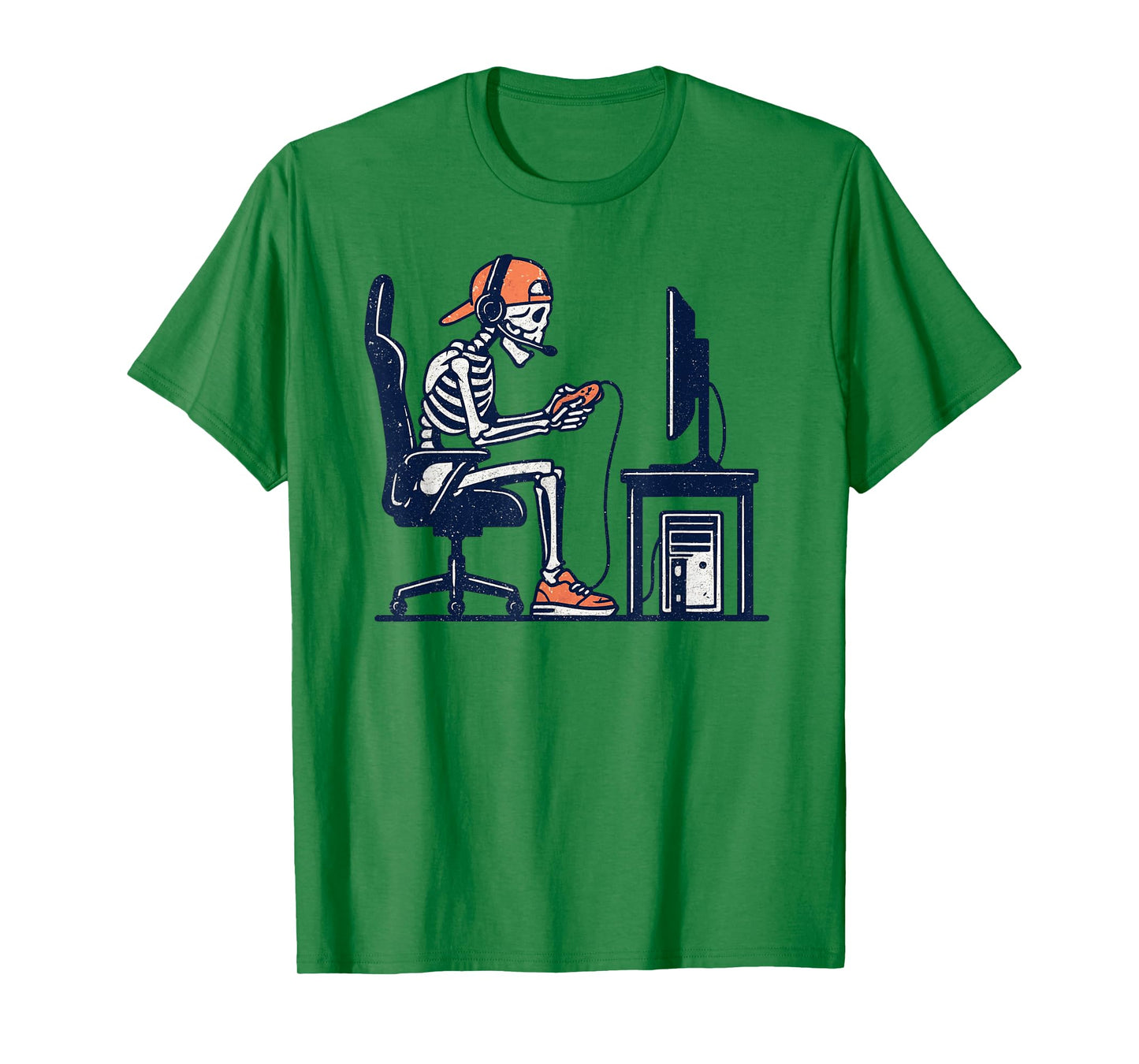 Vintage Halloween Skeleton Gamer Funny Spooky Costume T-Shirt