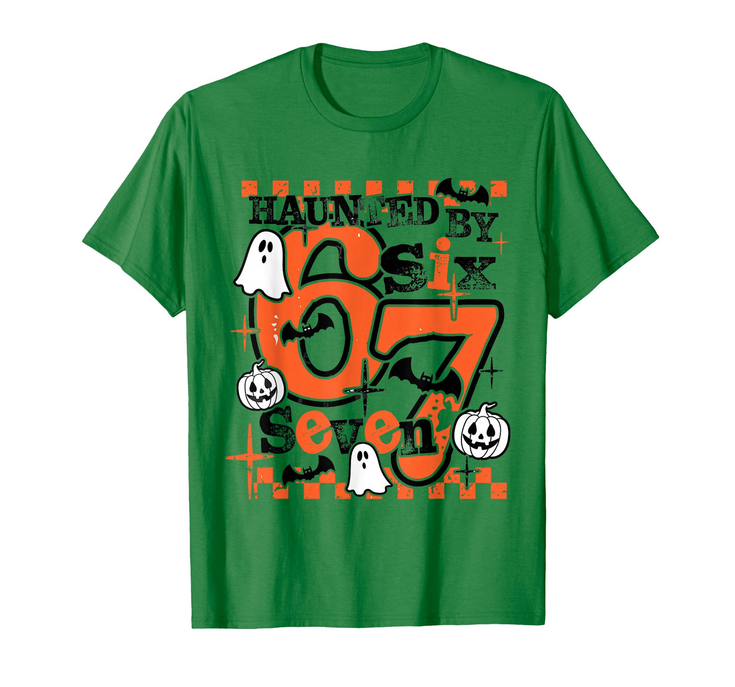 Haunted by 67 Funny Six Seven Meme 6 7 Halloween Costume Kid T-Shirt