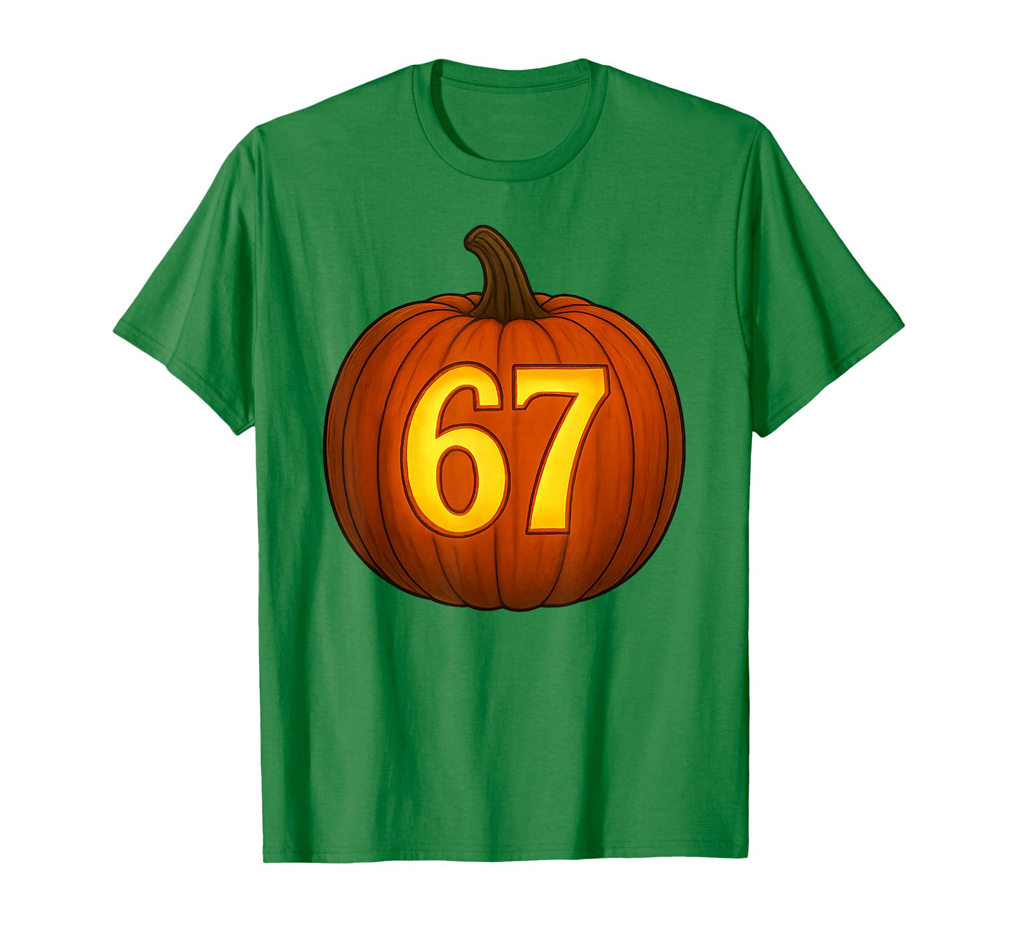 Funny Six Seven 67 Halloween Pumpkin JackoLantern Meme Tee T-Shirt