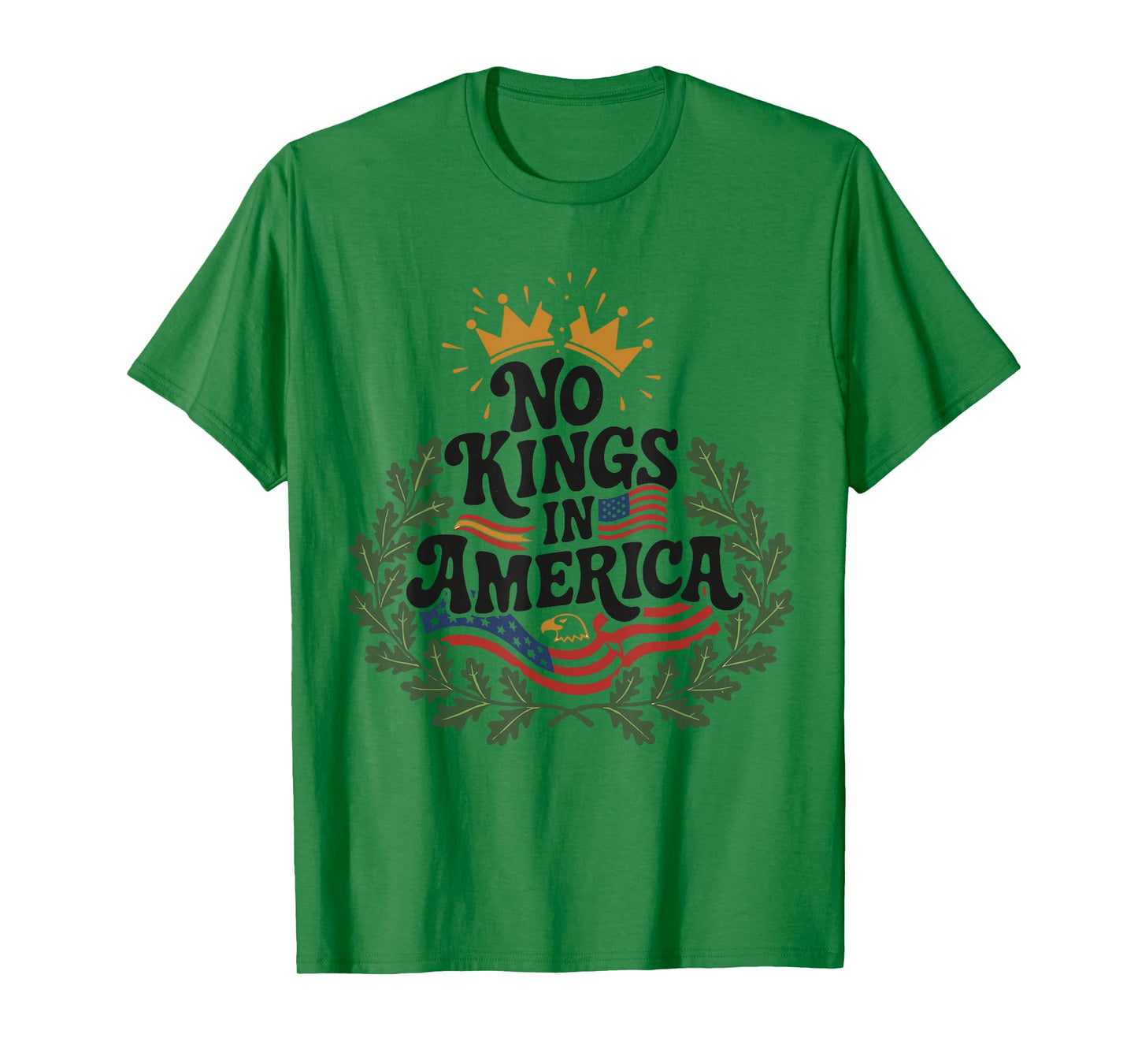 No Kings in America Patriotic 4th of July Floral T-Shirt