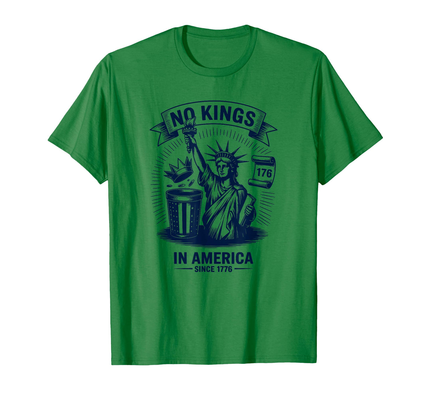 No Kings in America Funny Political Men Women T-Shirt