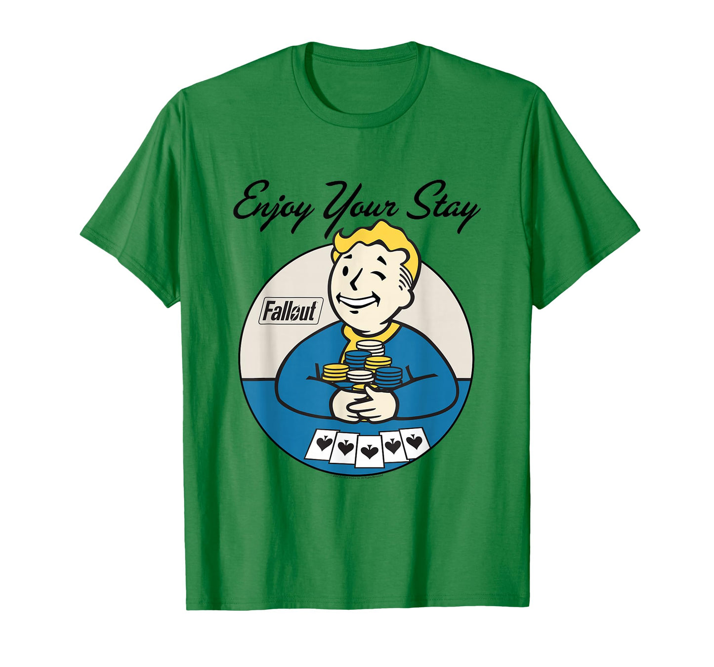 Fallout Video Game Vault Boy Poker Enjoy Your Stay T-Shirt