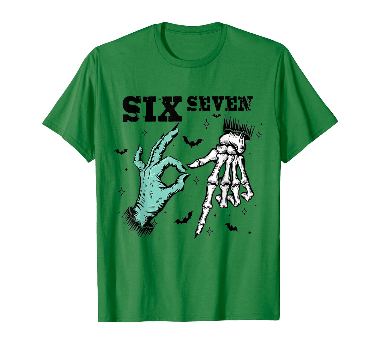 Funny 67 Meme Spooky Skeleton Six Seven Gen Alpha Slang T-Shirt