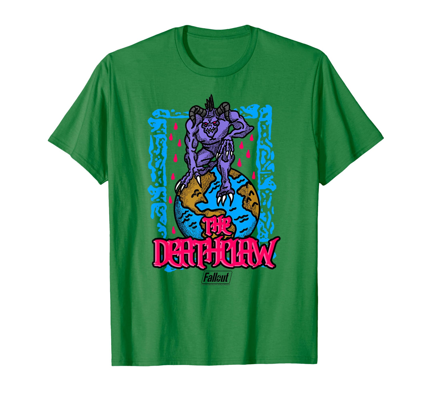 Fallout Video Game The Deathclaw Globe Illustration T-Shirt