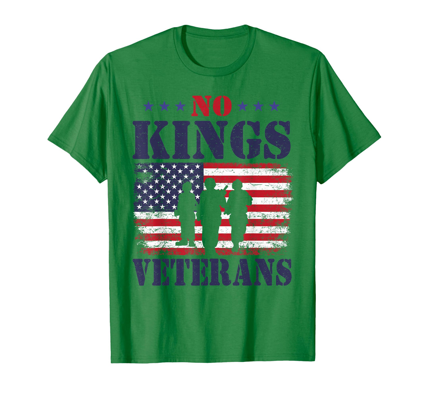 Veterans Protest No Kings Vintage American Flag Patriotic T-Shirt