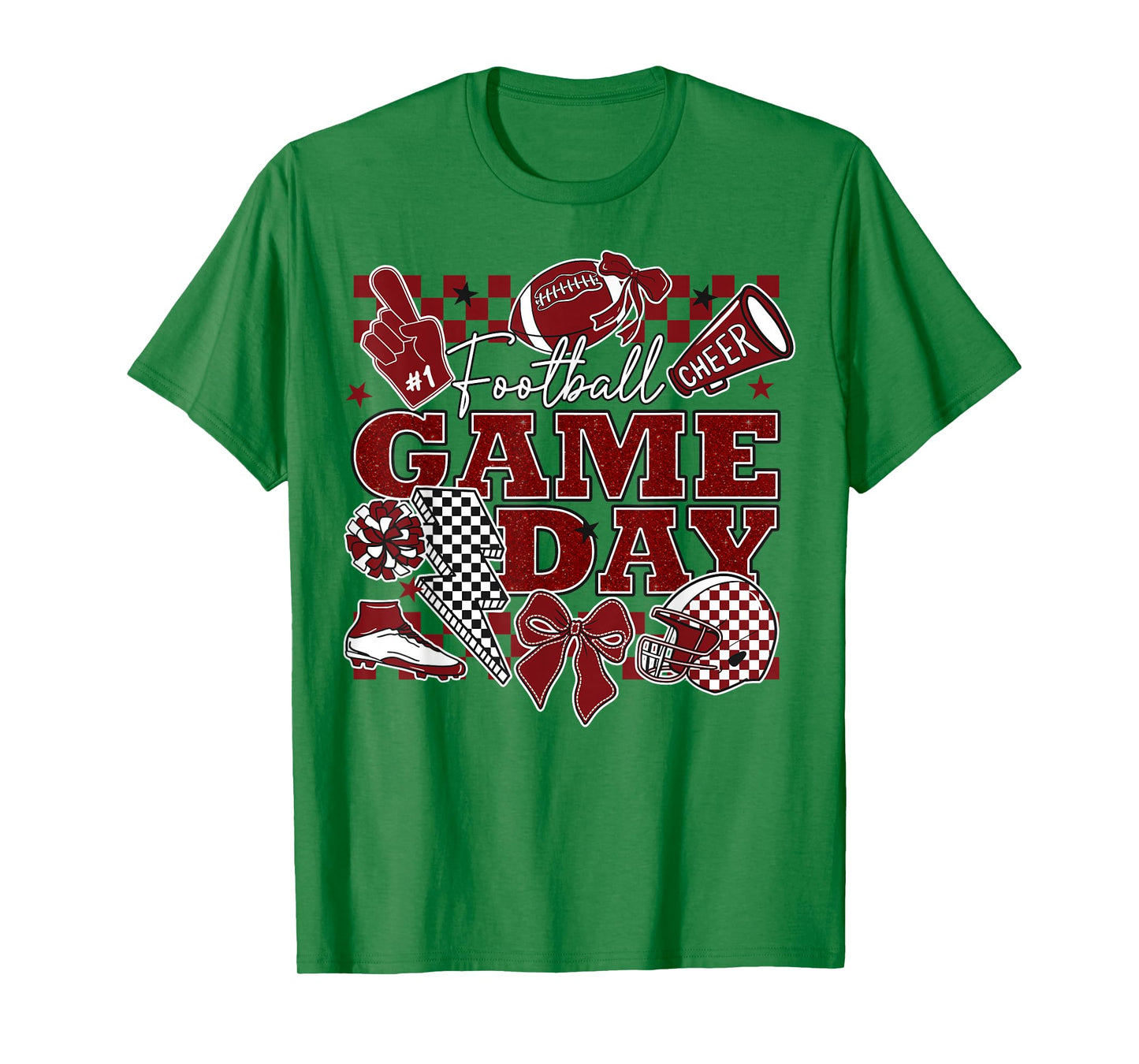 Football Game Day Touchdown Season Cheer Team Spirit Maroon T-Shirt