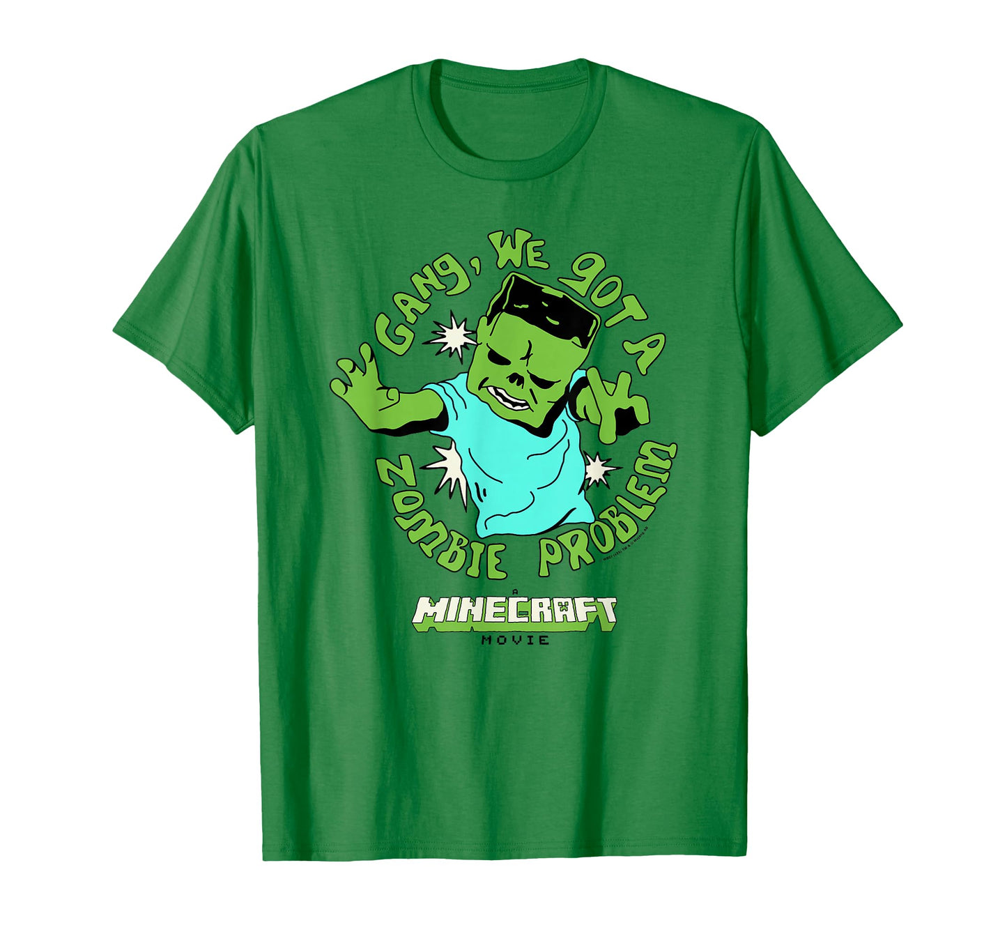 A Minecraft Movie Gang We Got A Zombie Problem Cartoon Style T-Shirt