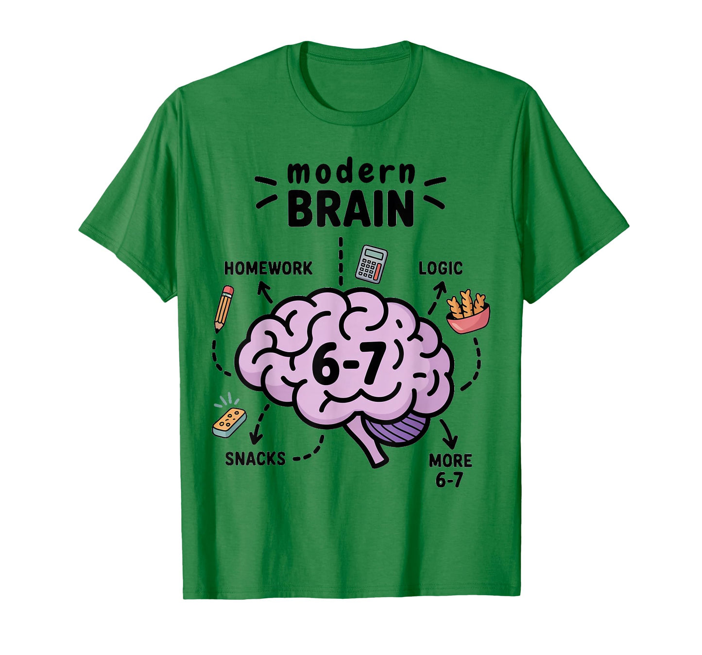 Funny Teen Tween Boys Brain Rot Science 67 Meme Six Seven T-Shirt