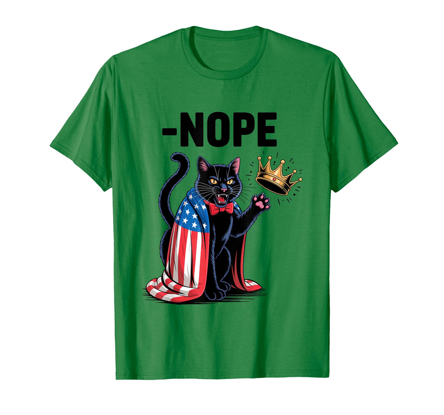 Funny Black Cat No Kings October 18 No Kings Day Men Women T-Shirt