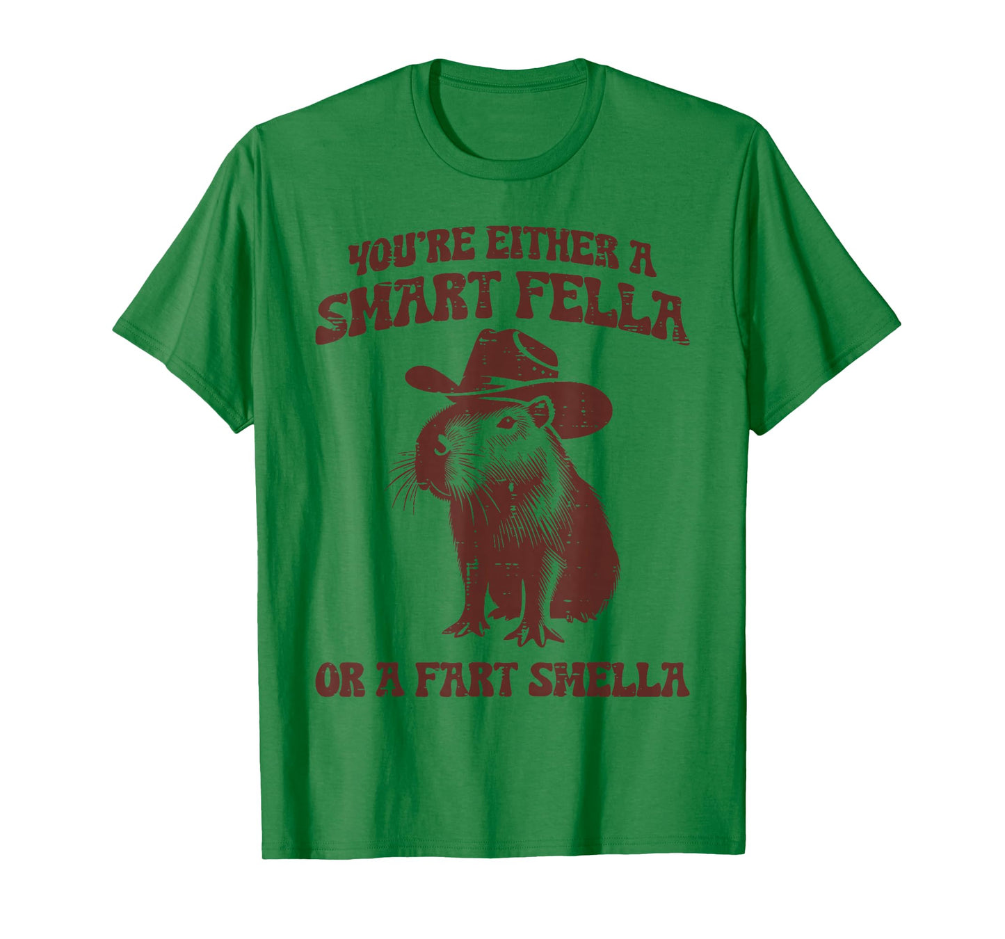 Capybara Either Smart Fella Fart Smella Funny Men Women Kids T-Shirt