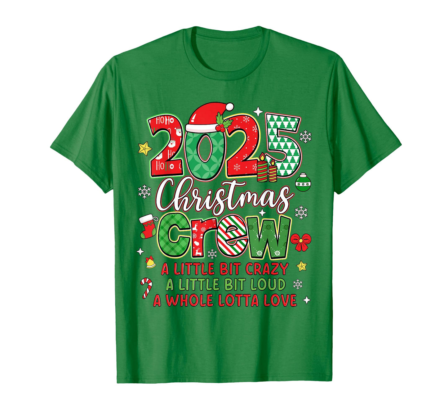 Christmas Crew 2025 Family Christmas Xmas Pajamas Matching T-Shirt