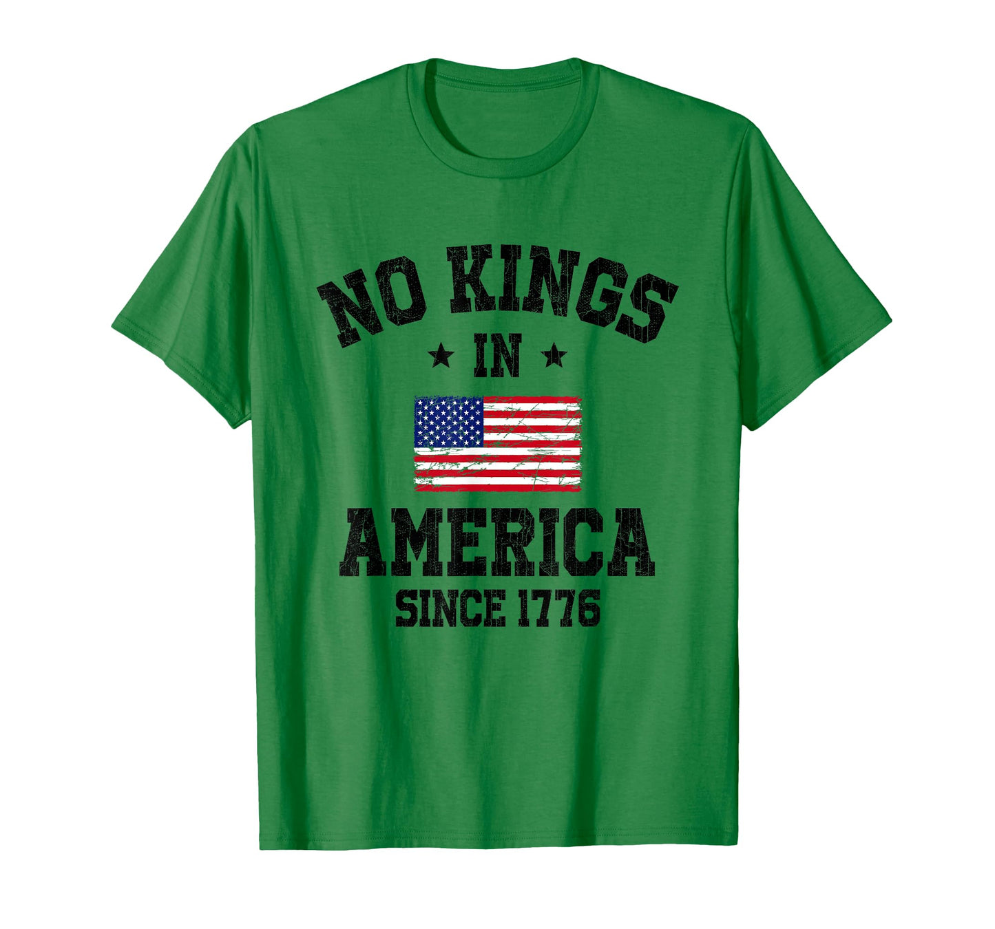 No Kings In America Since 1776 4th Of July Patriotic US Flag T-Shirt
