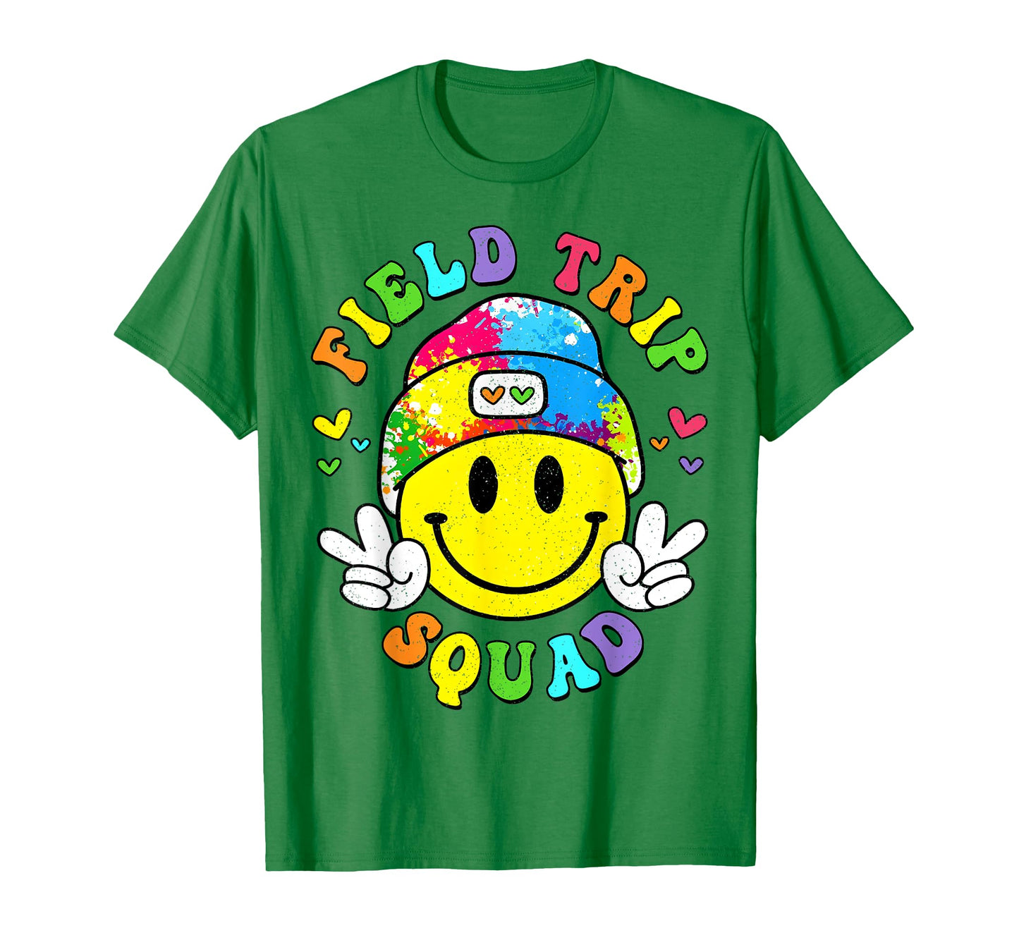 Hippie smile Face Field Trip Squad Groovy Field Day 2024 T-Shirt