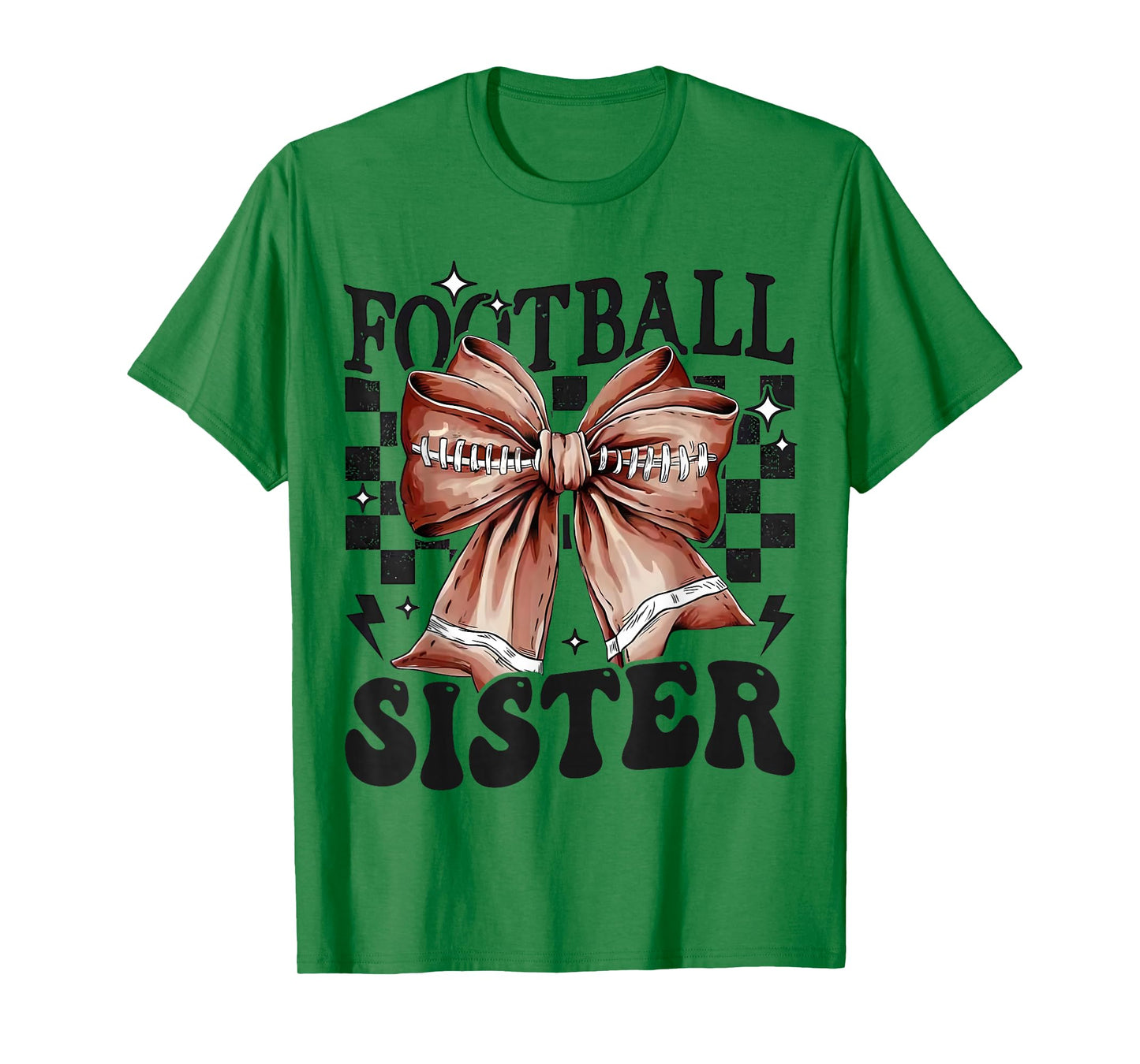 Retro American Football Sister Coquette Bow for Girls Kids T-Shirt
