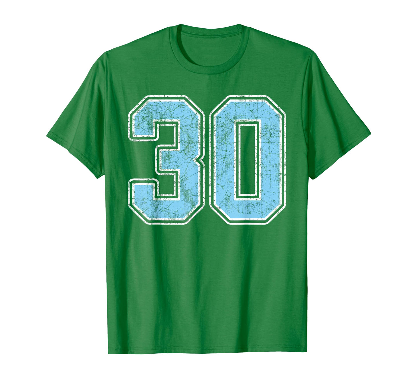 Baby Blue White Number 30 Jersey Player Uniform #30 T-Shirt