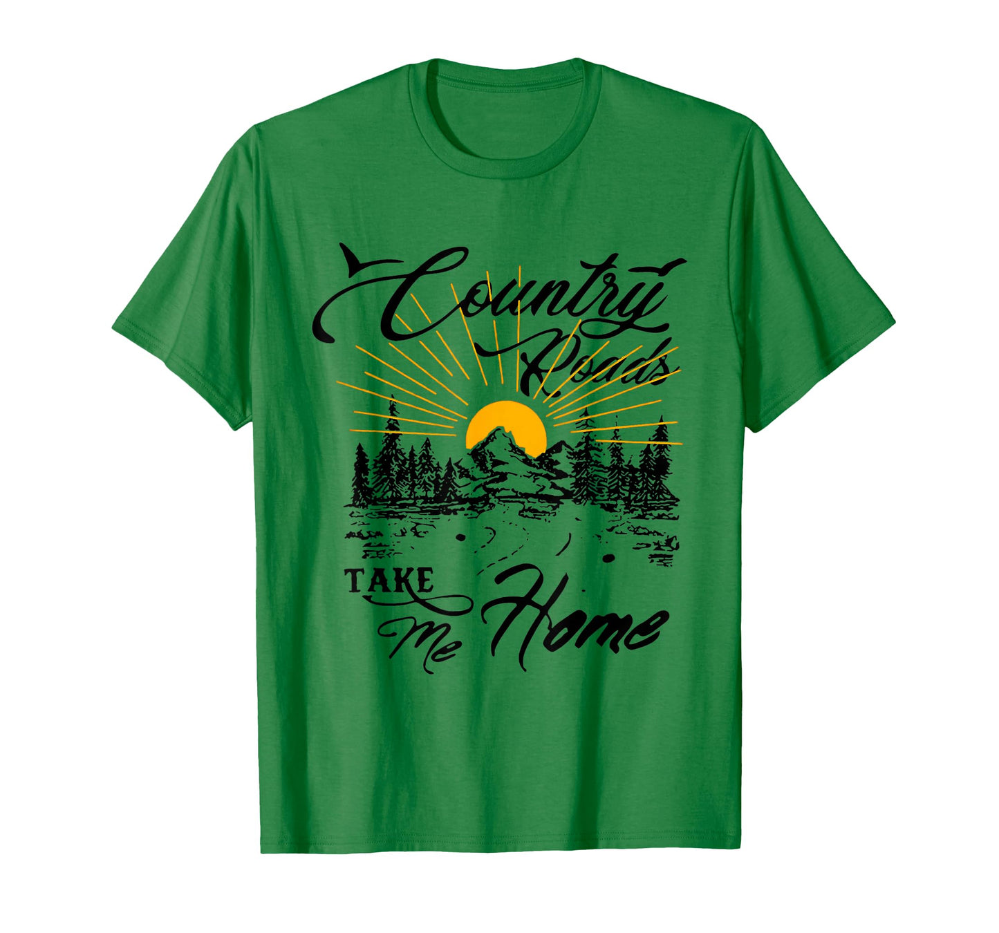 Retro Vintage Sunshine Country Roads Take Me Home Quote T-Shirt