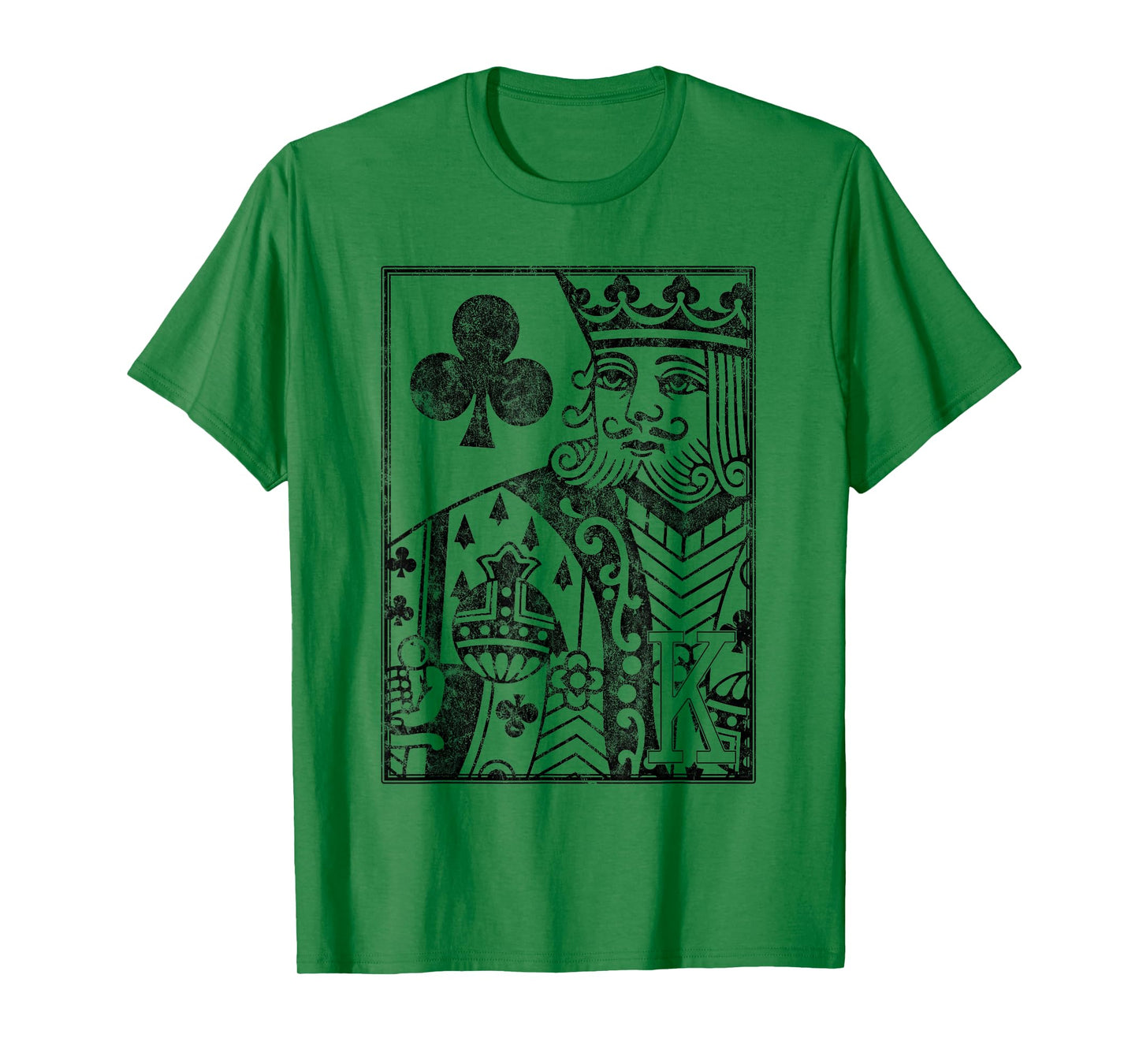 KickerCard - US Poker Apparel King of Clubs Vintage Look Distressed Playing Card T-Shirt