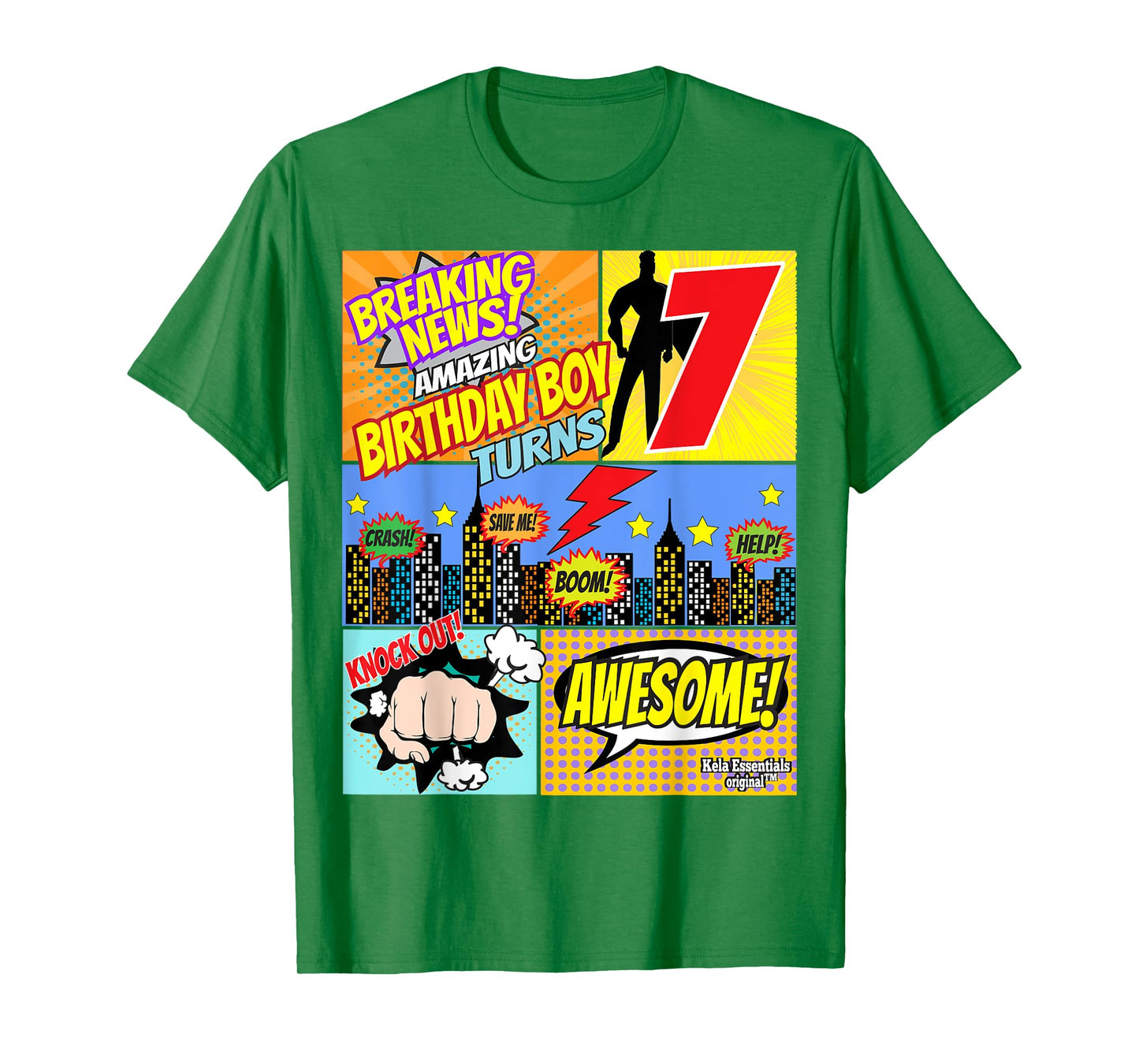 Superhero Birthday Shirt Boys 7 Amazing Awesome Super T-Shirt