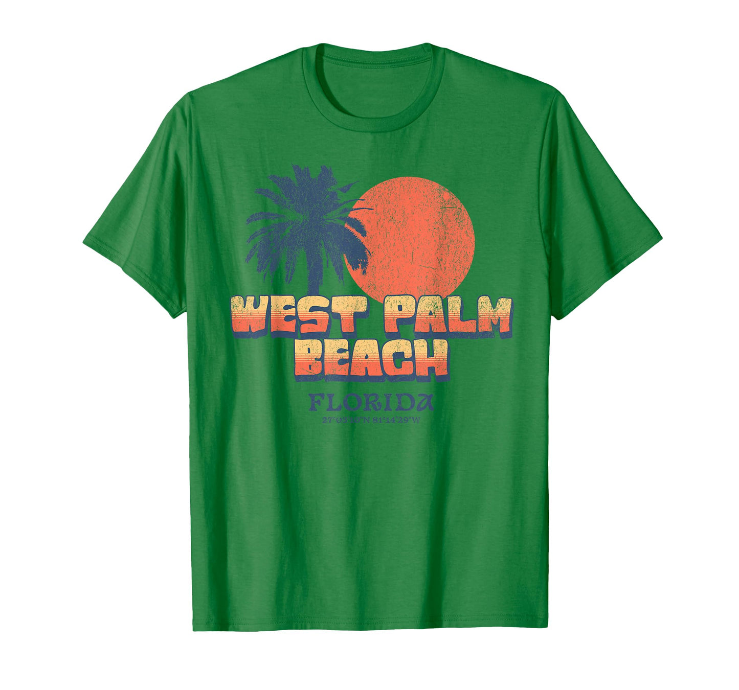 West Palm Beach Florida Retro Sunset Palm Tree Vintage Vacay T-Shirt