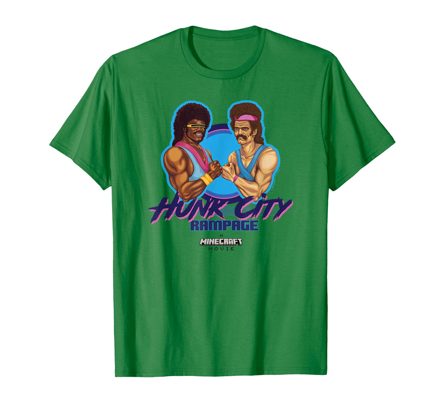 A Minecraft Movie Hunk City Rampage Powerful 90's Logo T-Shirt