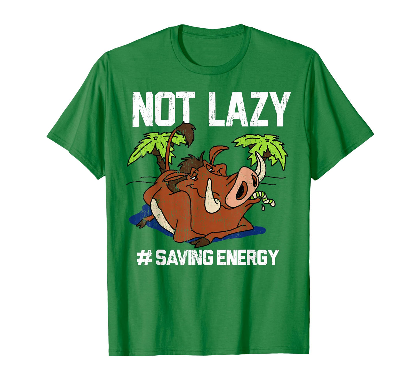 Disney The Lion King Pumbaa Not Lazy Saving Energy Vintage T-Shirt