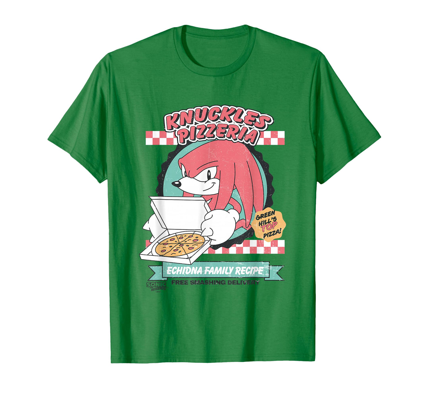 Sonic The Hedgehog Knuckles Pizzeria Vintage Restaurant Ad T-Shirt