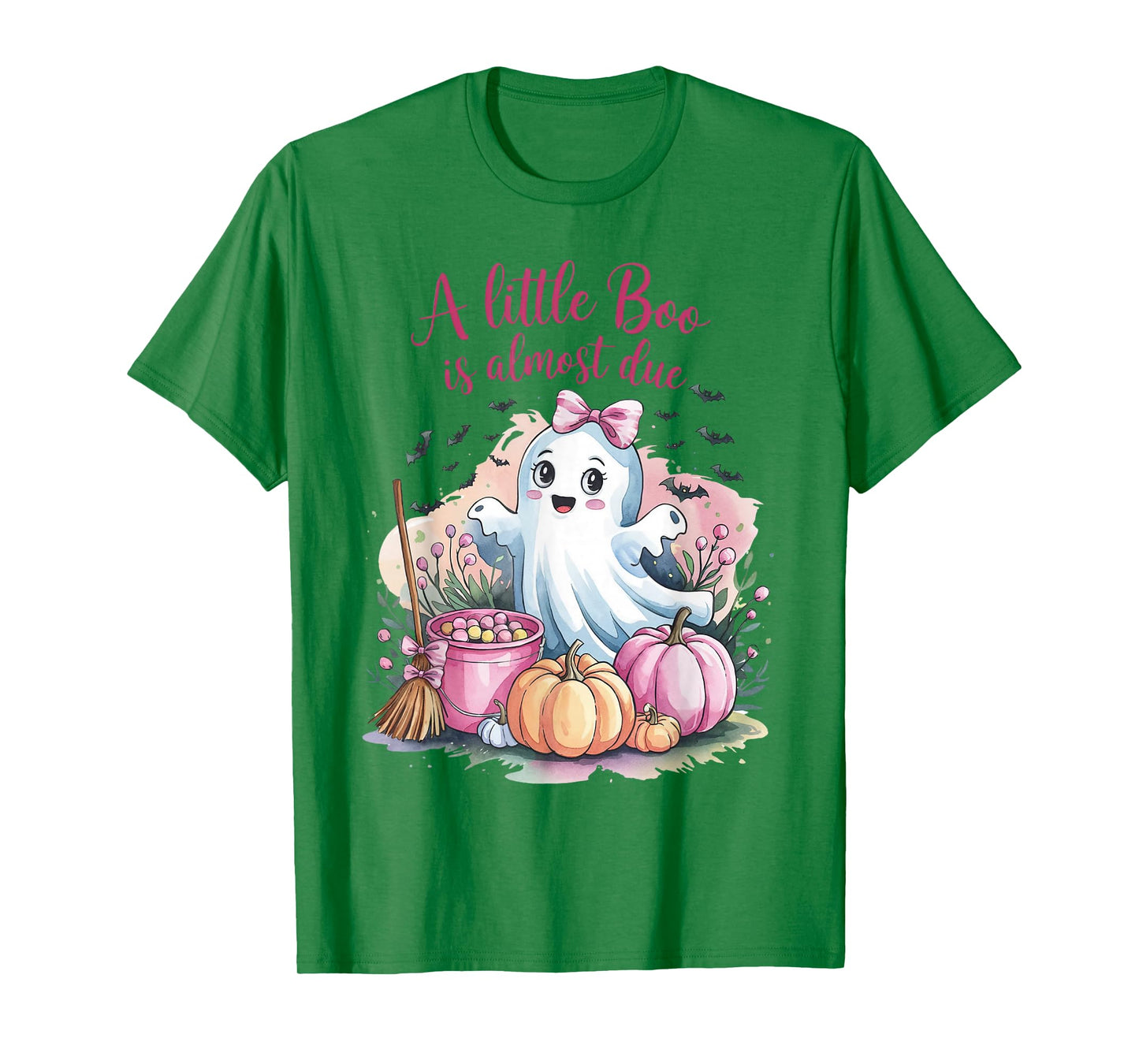 Little Boo is Almost Due Halloween Theme Girl Baby Shower T-Shirt